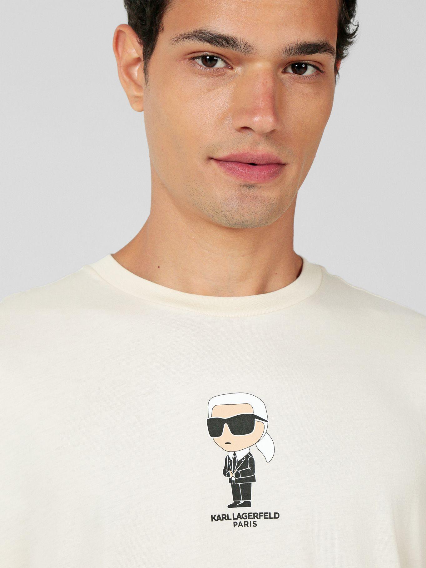 Polera de gráfico afelpado Karl Blanco Karl Lagerfeld-4
