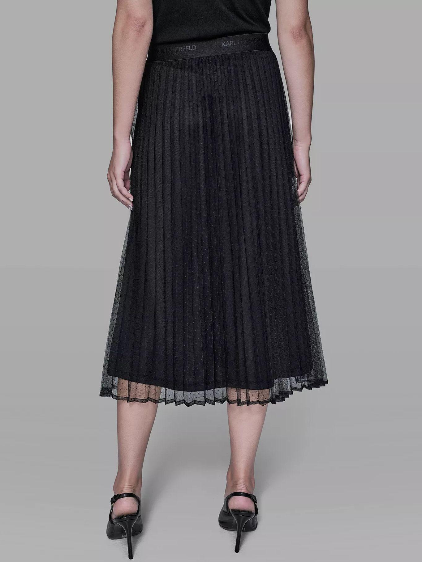 Falda diseño puntos y malla Negro Karl Lagerfeld-4