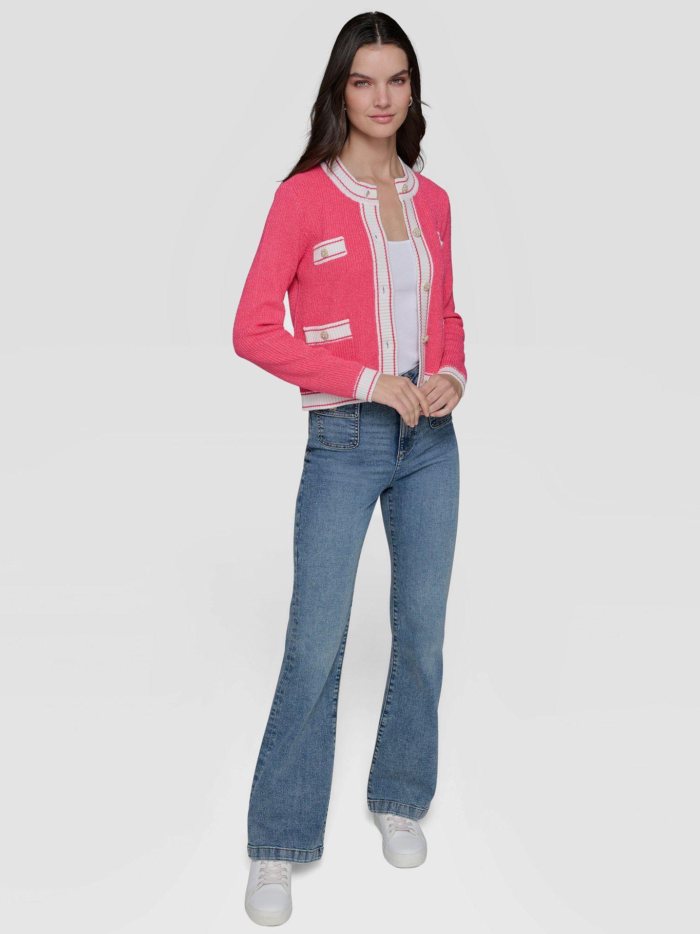 Sweater adornado con 4 bolsillos Rosado-1