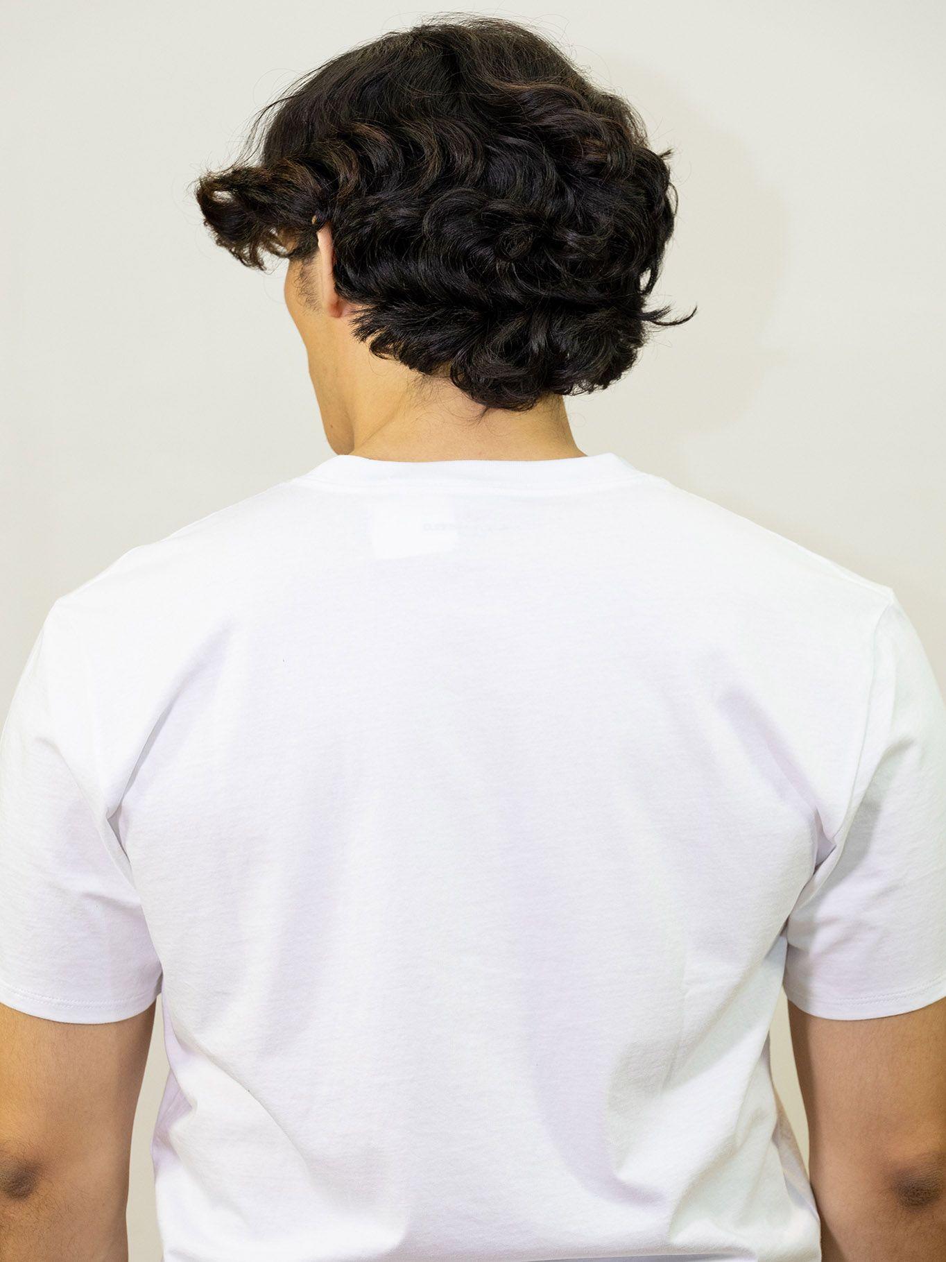 Polera estampado pequeño en estilo armadura Blanco-1