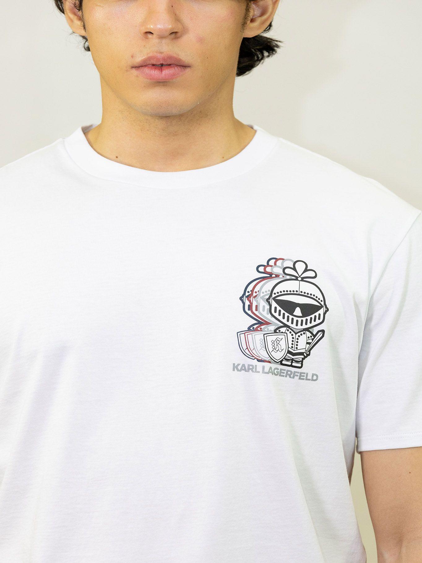 Polera estampado pequeño en estilo armadura Blanco-2