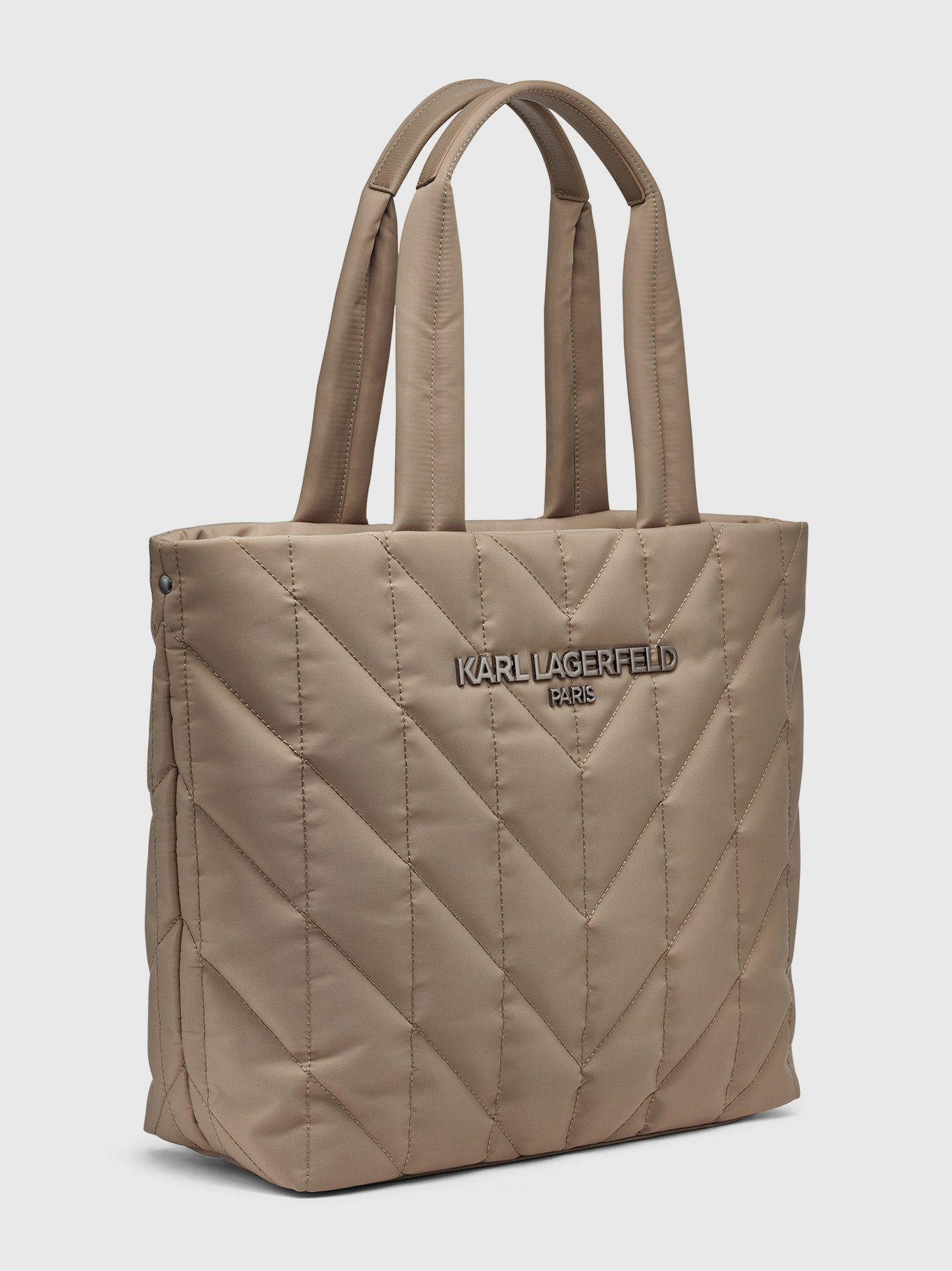 Cartera tote acolchada de viaje Crema Karl Lagerfeld-4