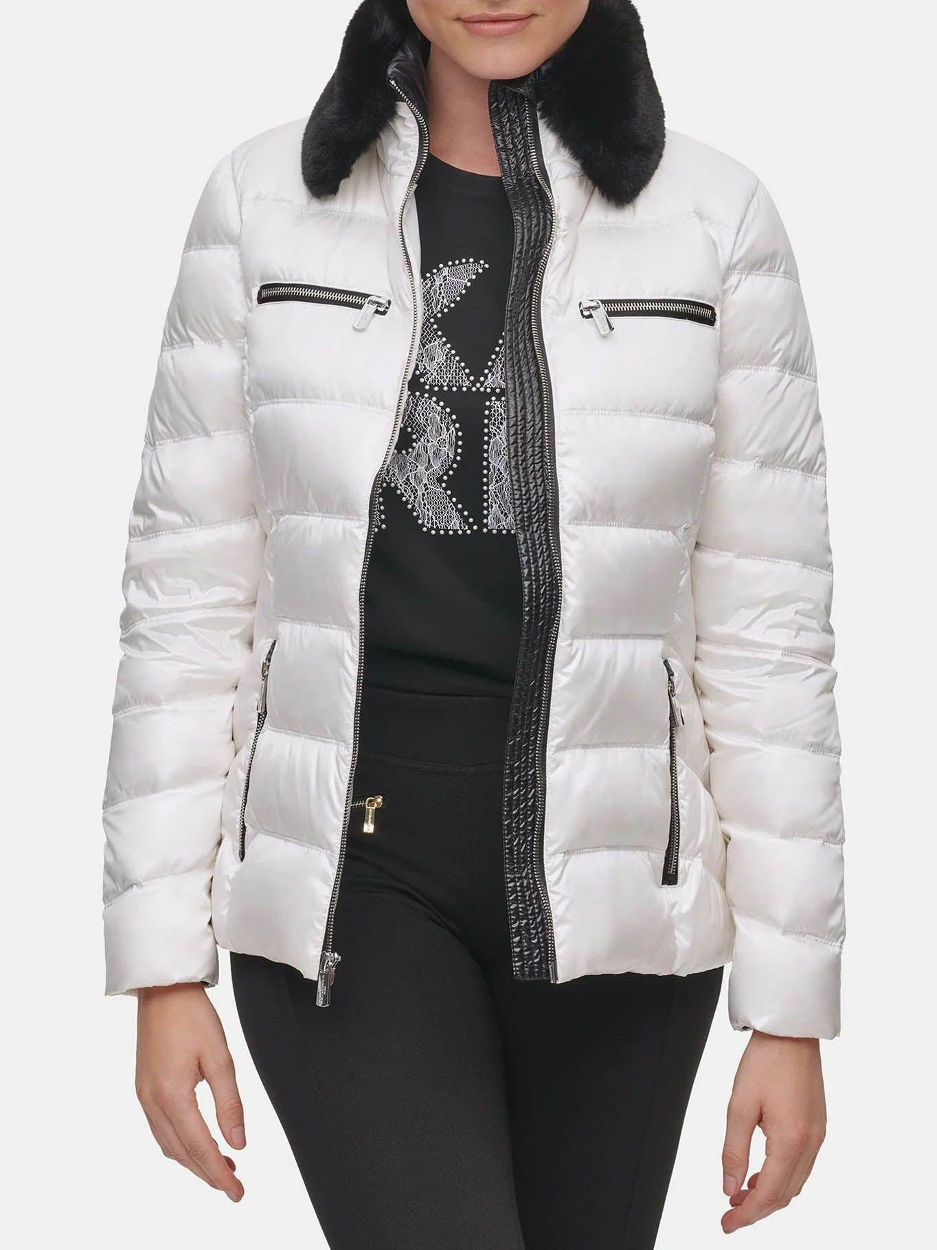 Parka con cuello de cuero sintético-3