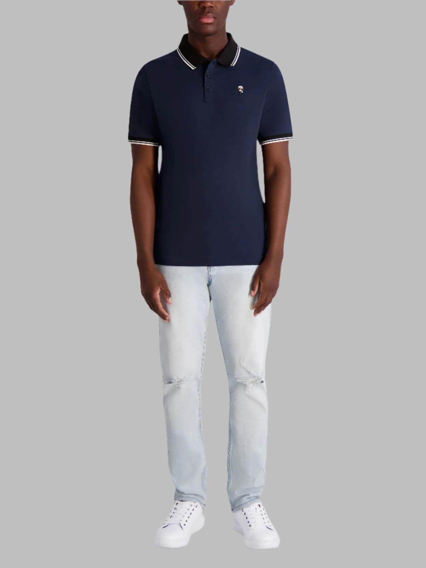 Polo con logo y parche de mini Karl Azul Karl Lagerfeld-3
