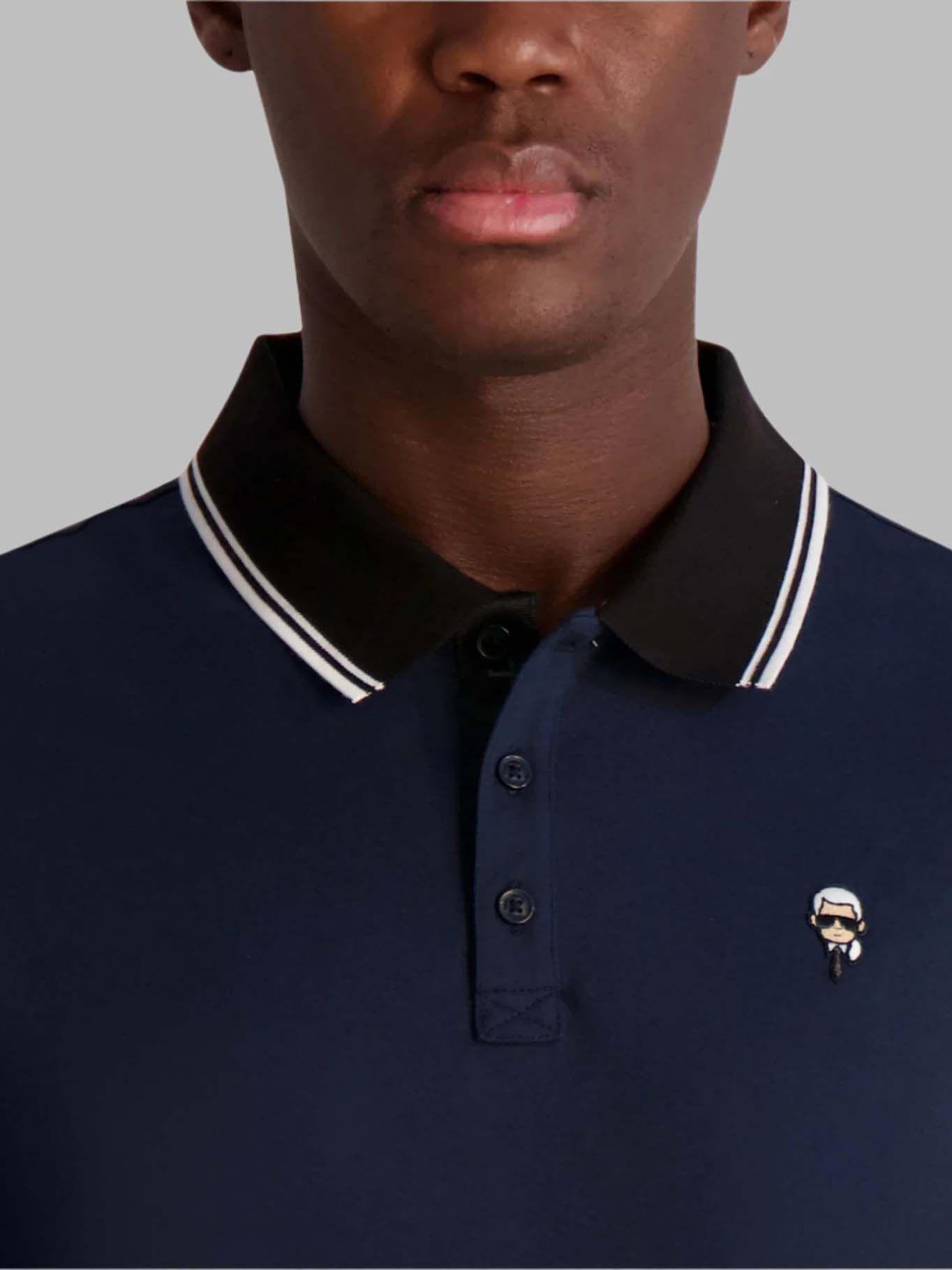 Polo con logo y parche de mini Karl Azul Karl Lagerfeld-4