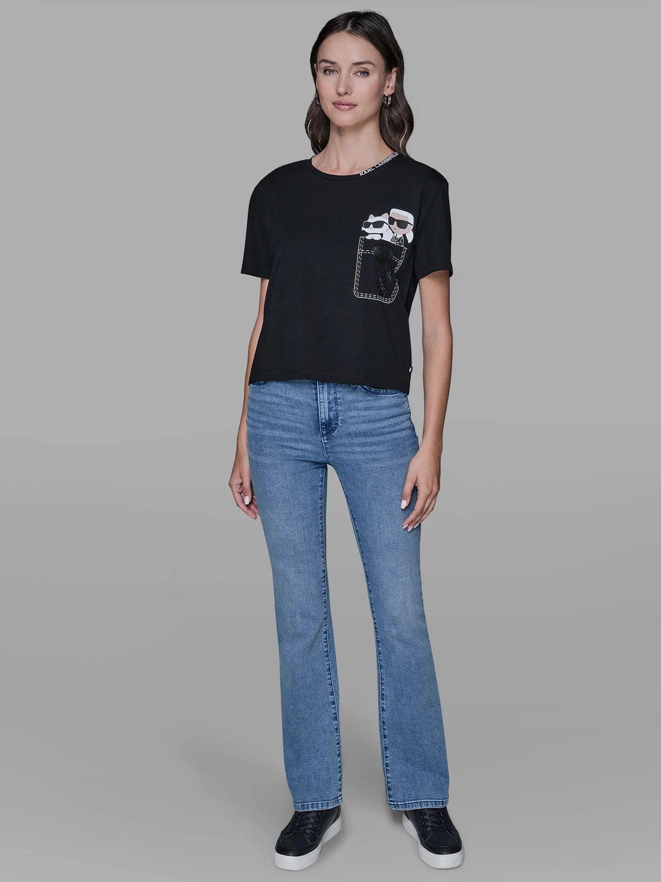 Polera con estampado de Karl & Choupette Negro-1