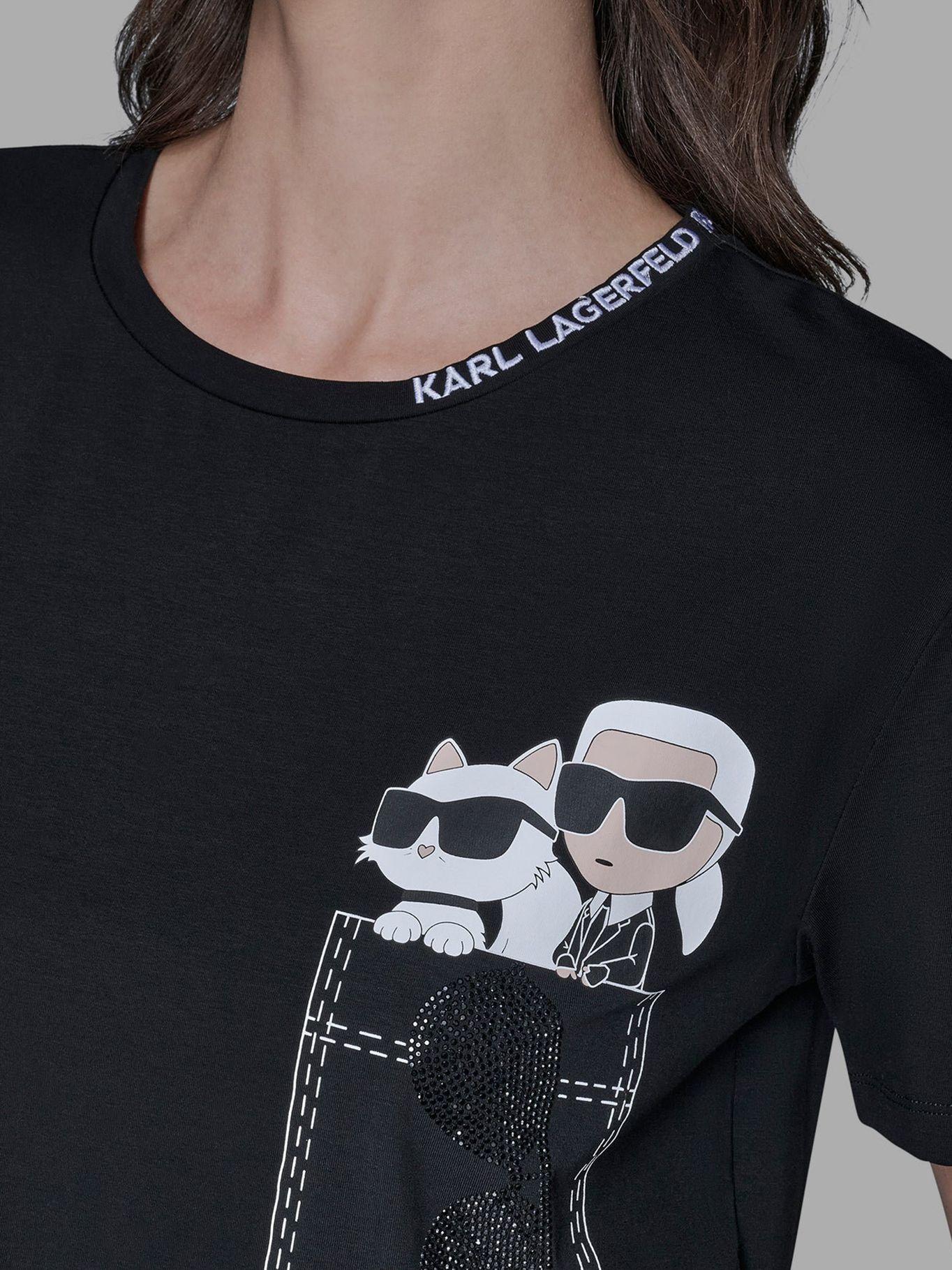 Polera con estampado de Karl & Choupette Negro-5