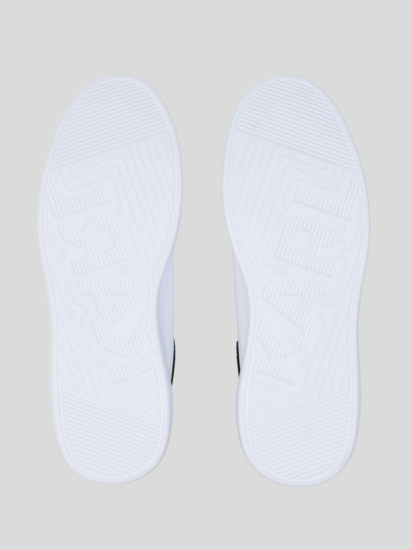 Zapatillas cuero efecto croco corte bajo Blanco-4