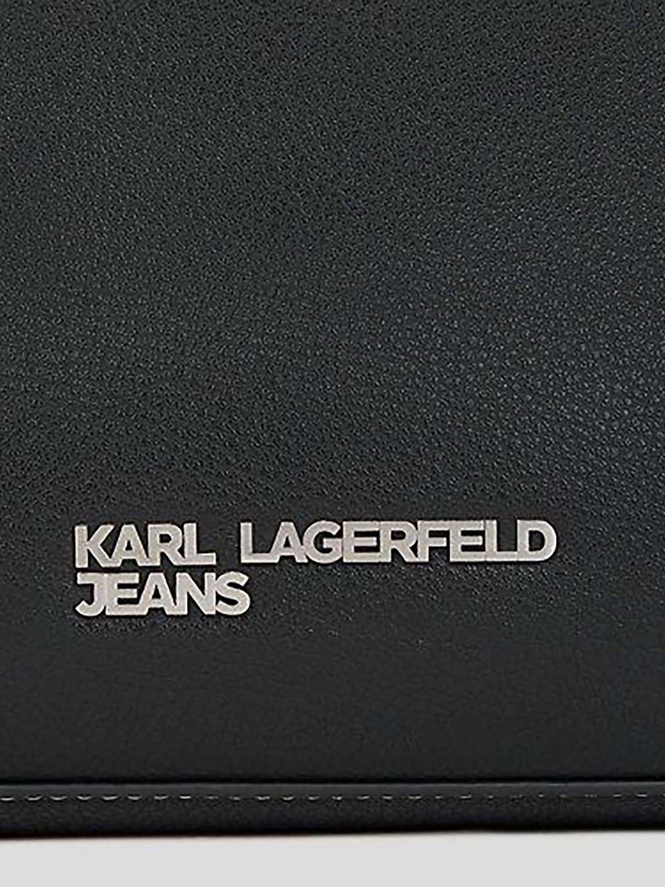 Cartera hombro pequeña logo metal Negro Karl Lagerfeld-3