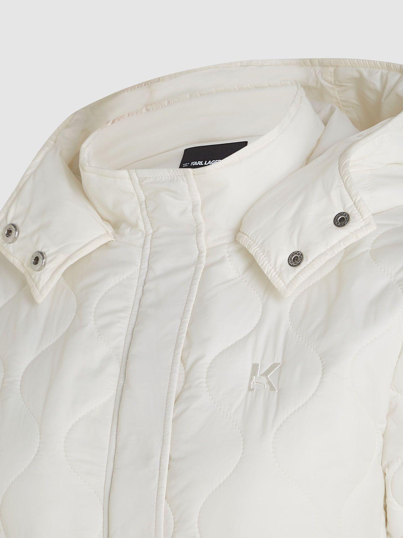 Chaqueta ligera acolchada con patrón de ondas Blanco-2