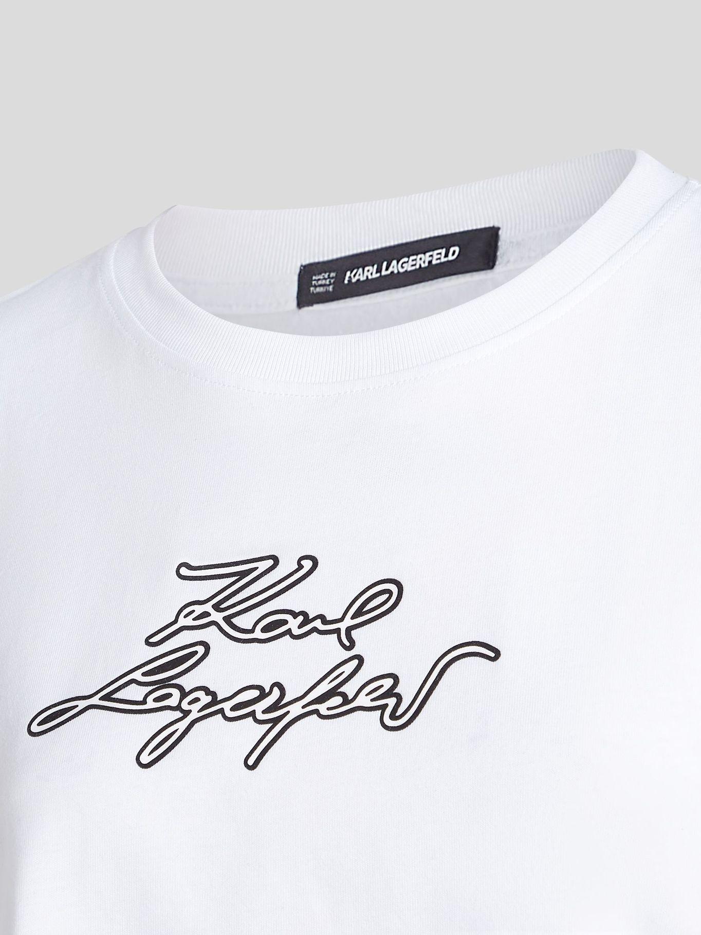 Polera boxy logotipo bordado Blanco Karl Lagerfeld-2