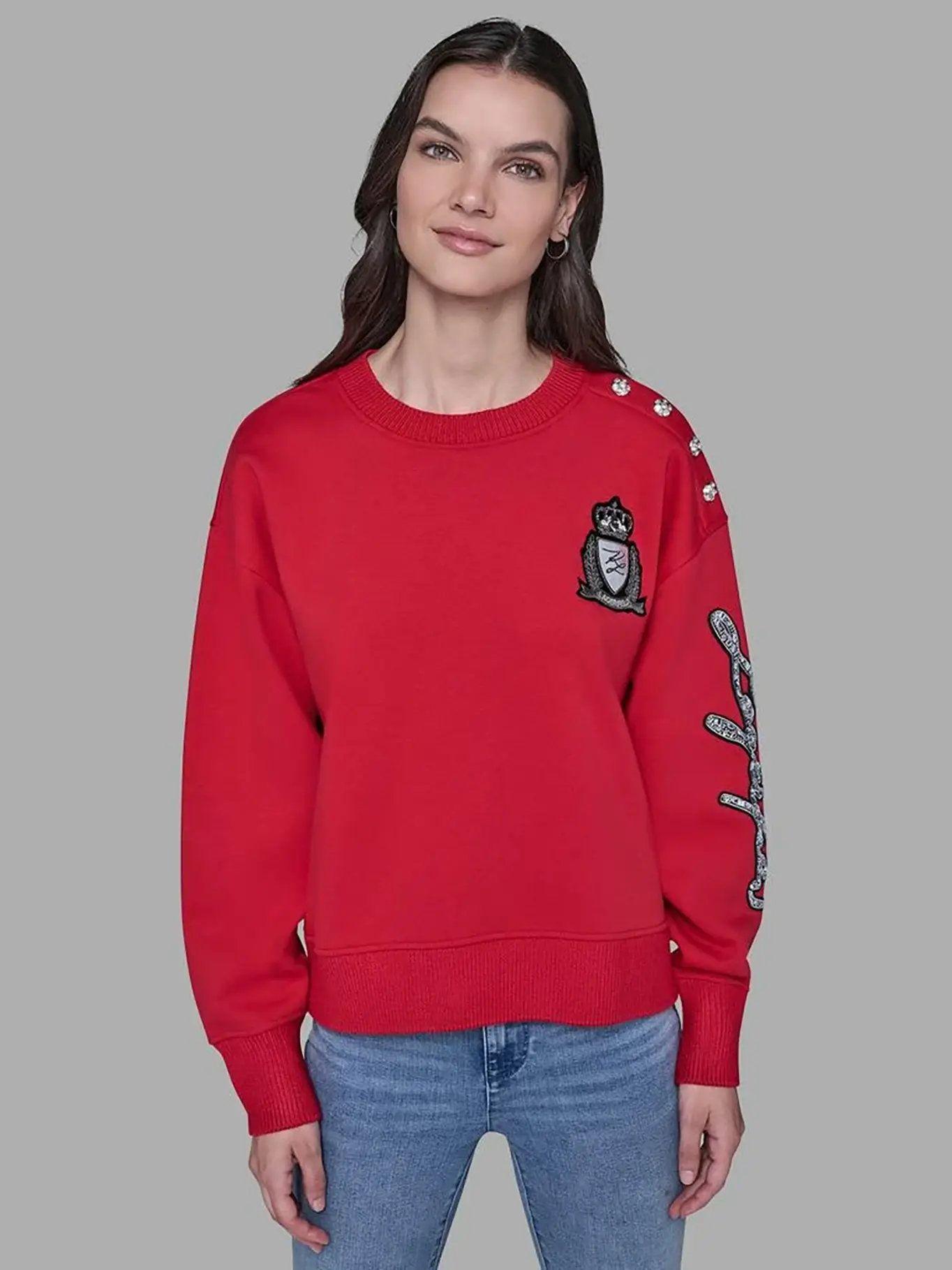 Polerón con parche de logo Rojo Karl Lagerfeld-0