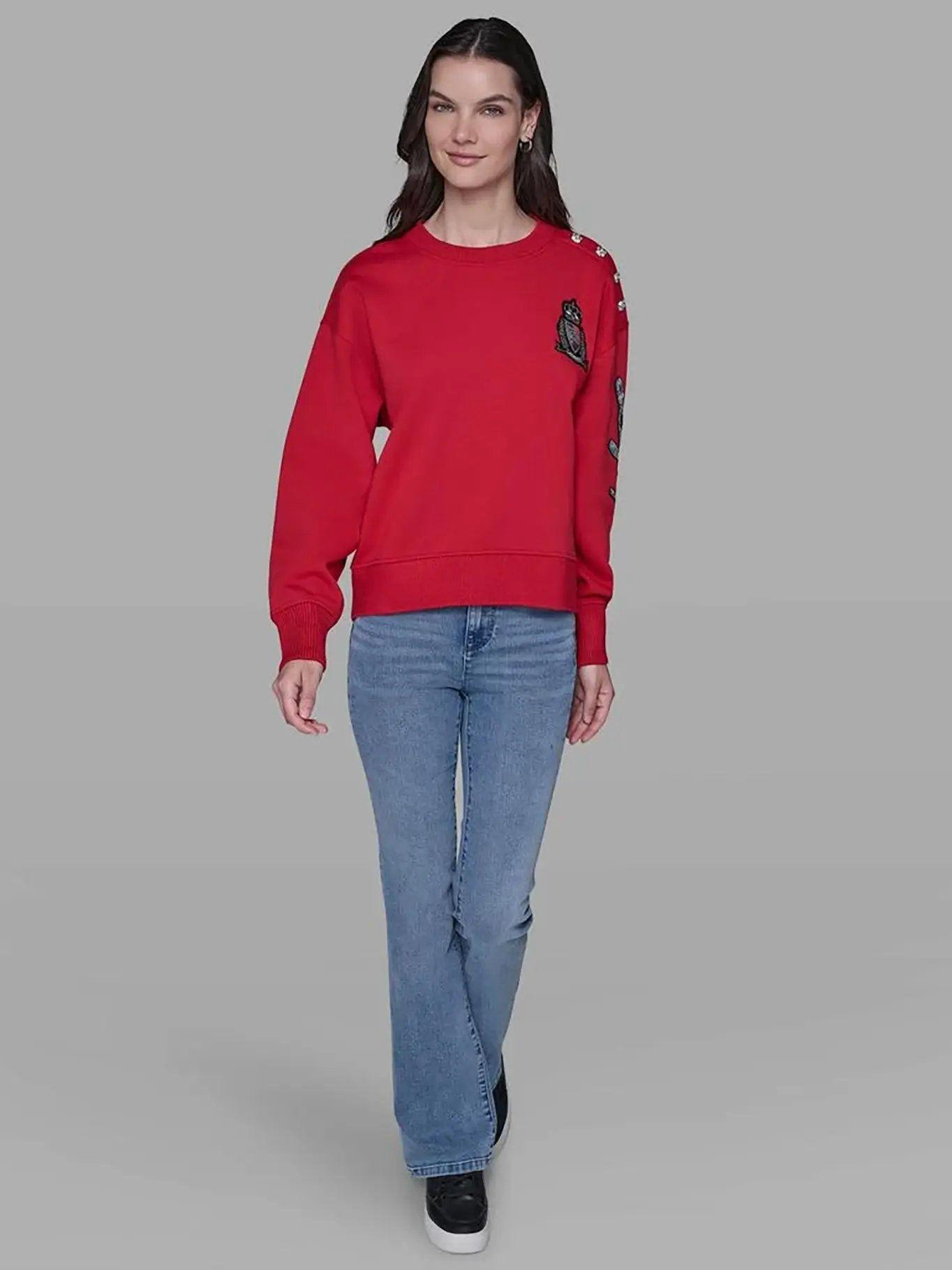 Polerón con parche de logo Rojo Karl Lagerfeld-1