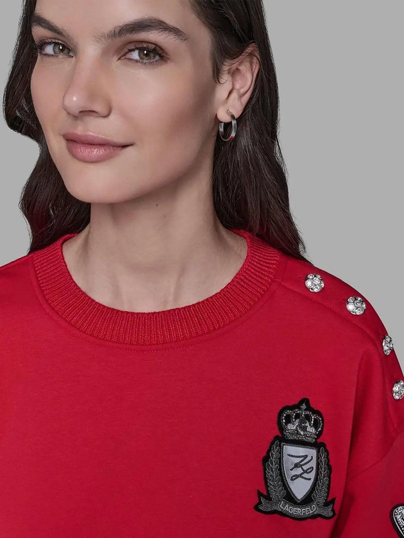 Polerón con parche de logo Rojo Karl Lagerfeld-4