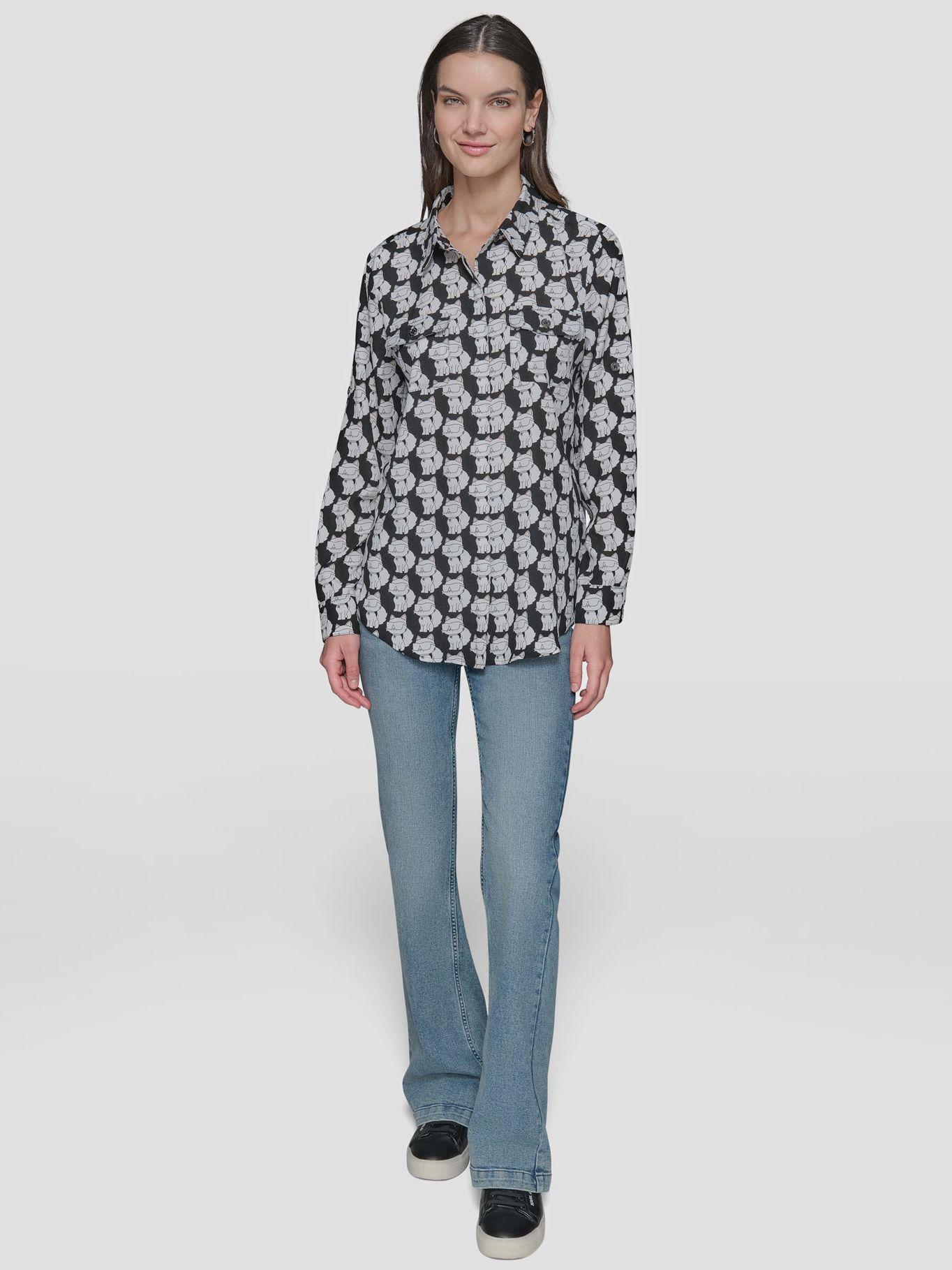 Camisa enrollable -estampado Negro Karl Lagerfeld-4