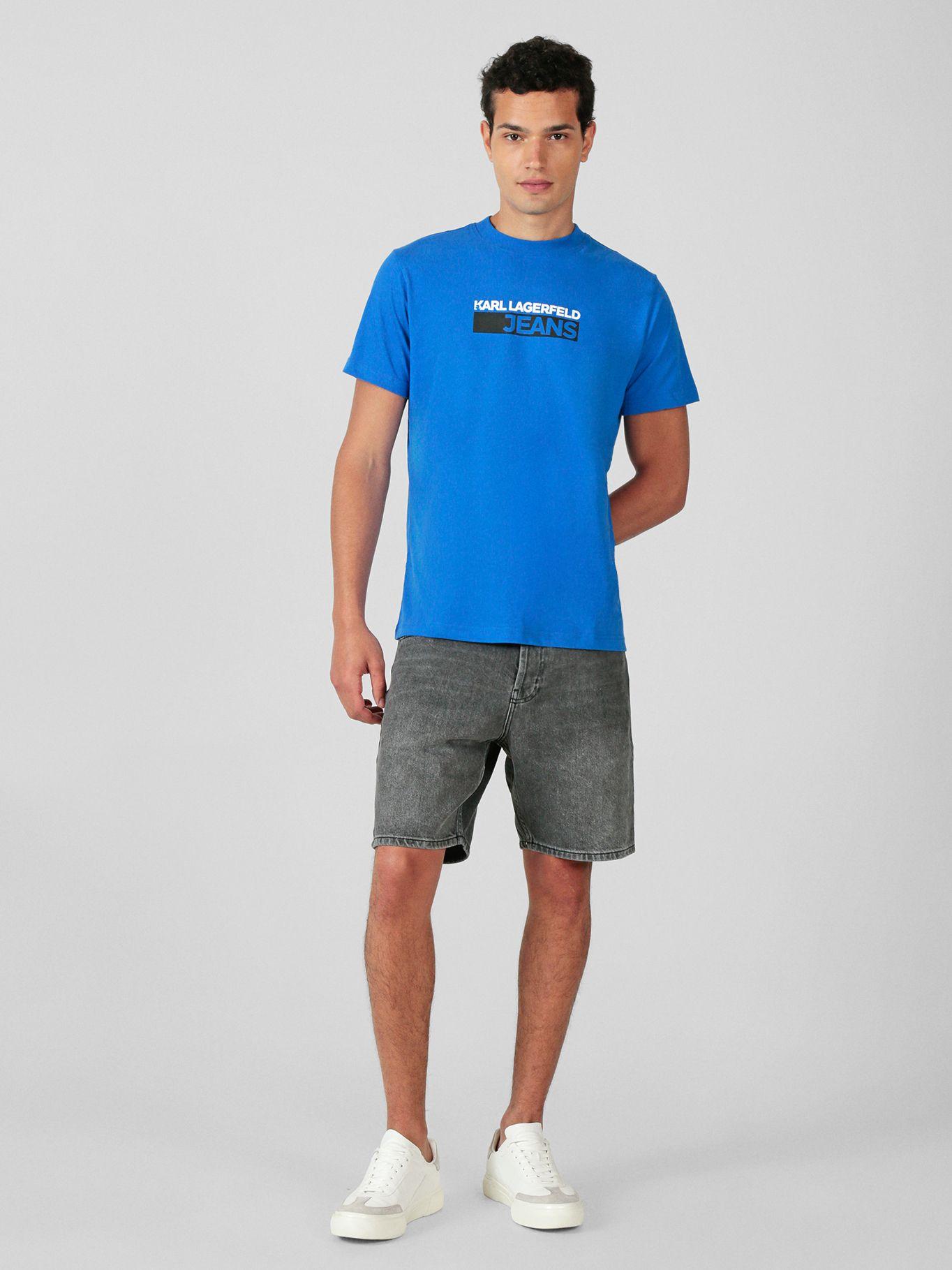 Polera slim con logo Azul Karl Lagerfeld-1