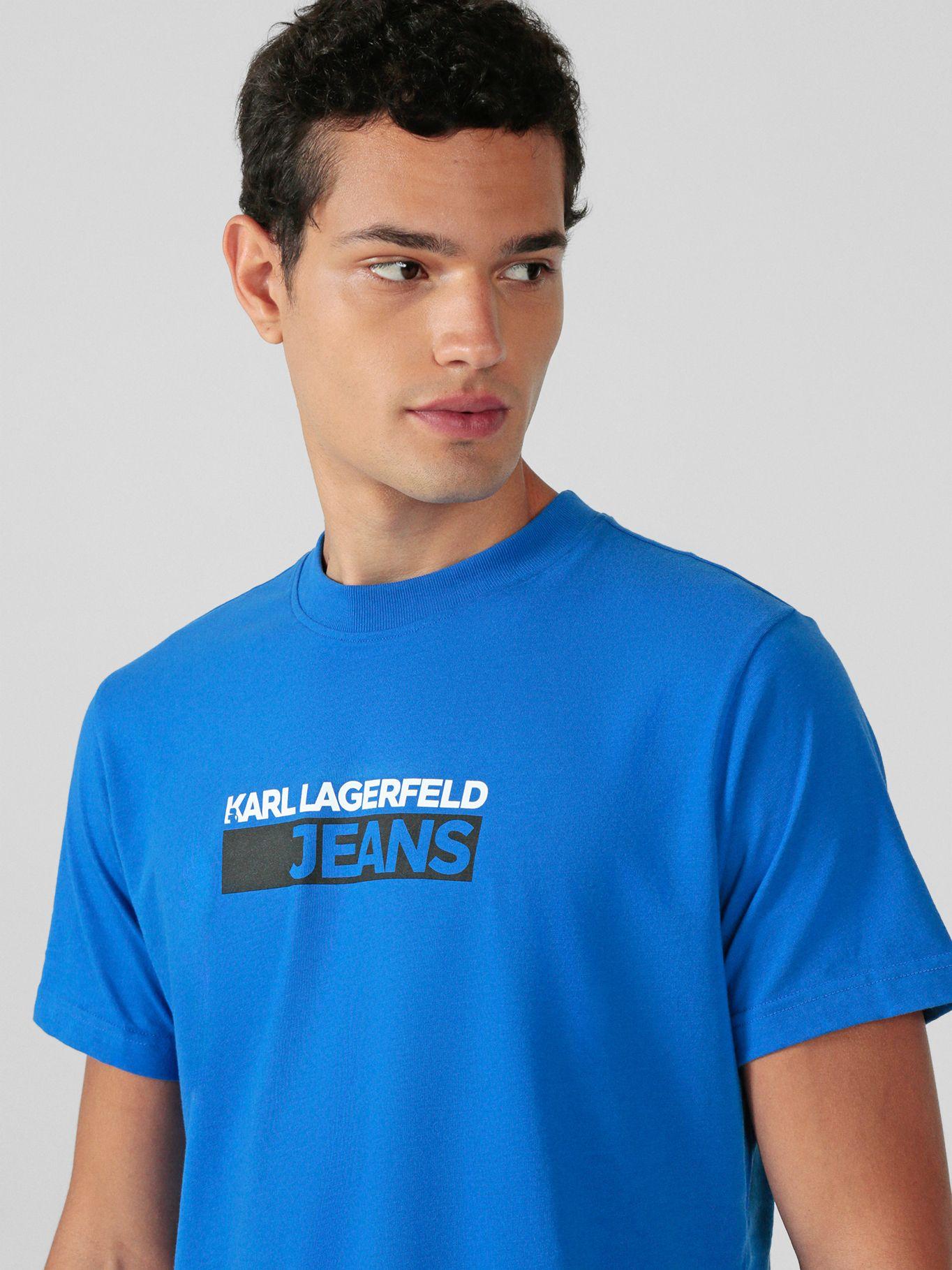 Polera slim con logo Azul Karl Lagerfeld-4