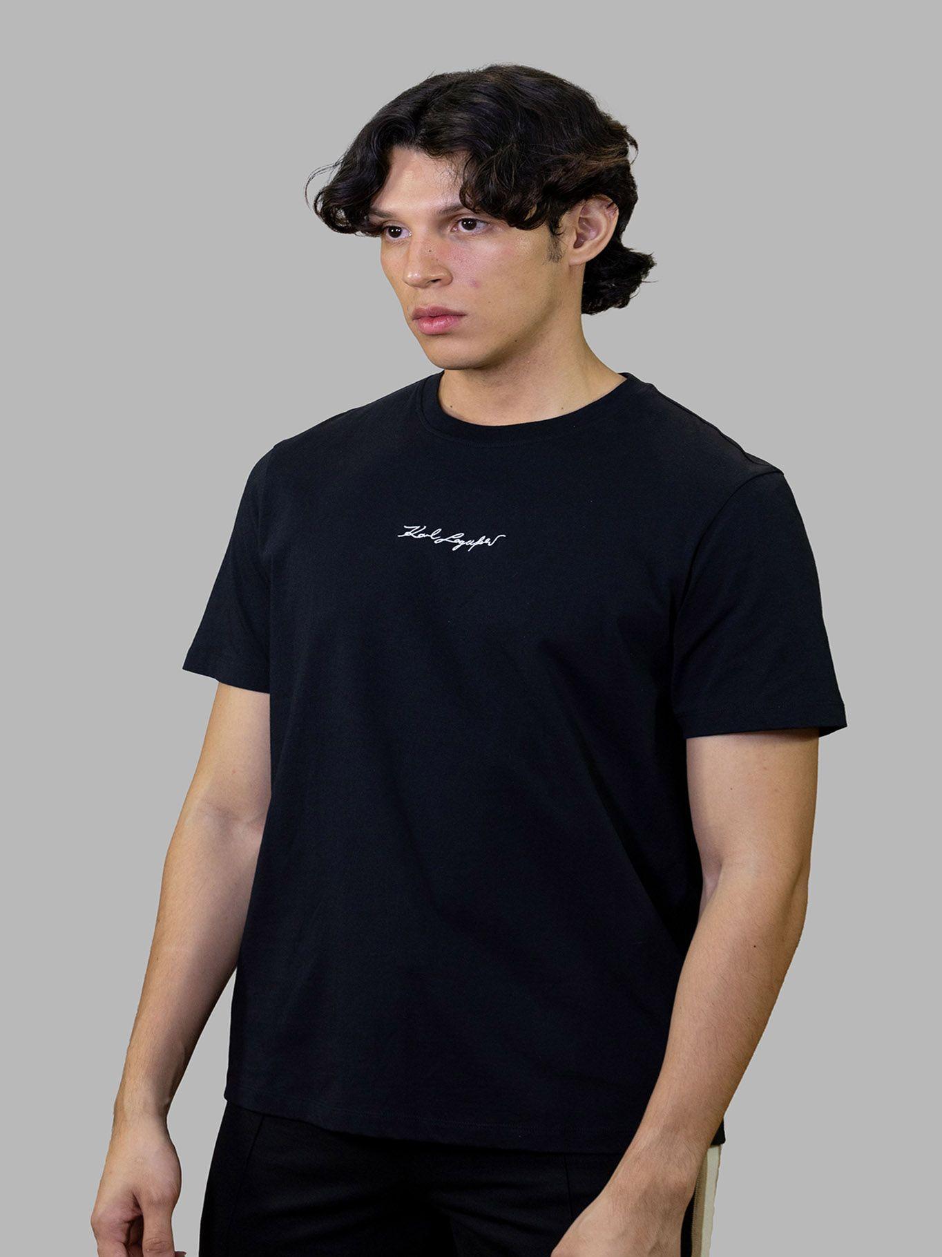 Polera essential con firma bordada Negro Karl Lagerfeld-0