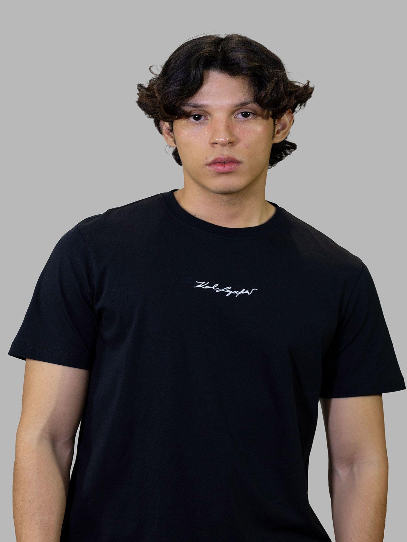 Polera essential con firma bordada Negro Karl Lagerfeld-2