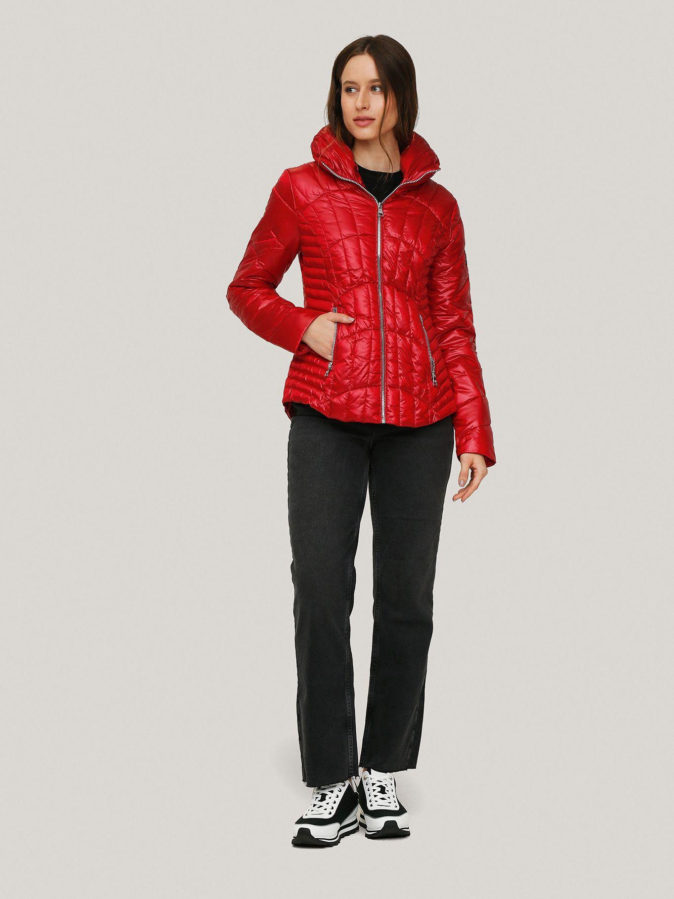 Chaqueta arrugada acolchada Roja-1