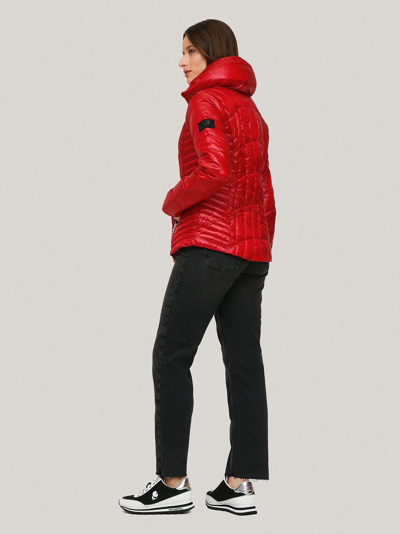 Chaqueta arrugada acolchada Roja-2