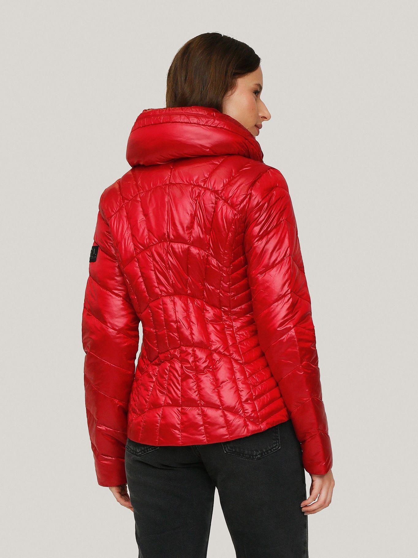 Chaqueta arrugada acolchada Roja-3