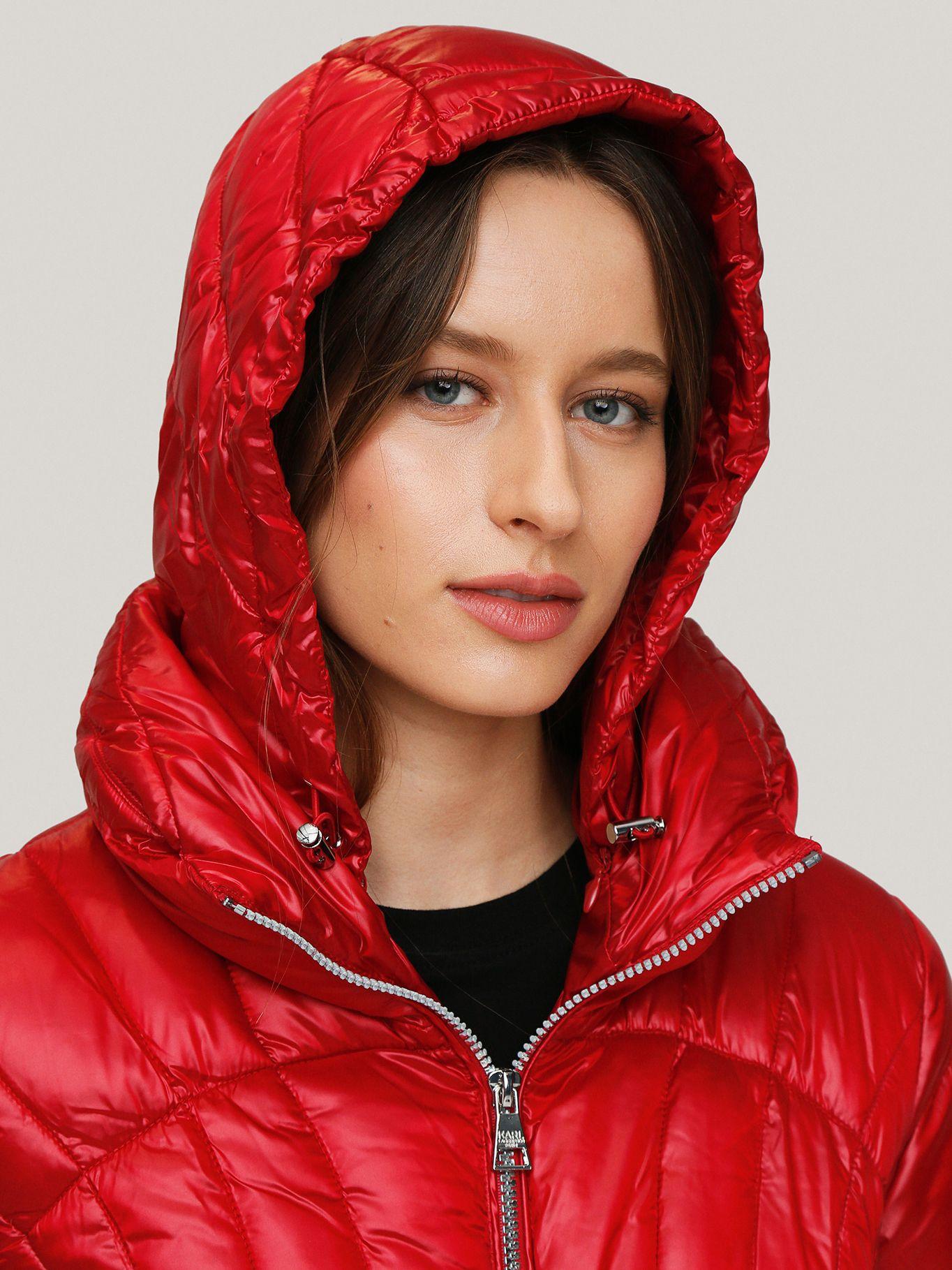 Chaqueta arrugada acolchada Roja-6