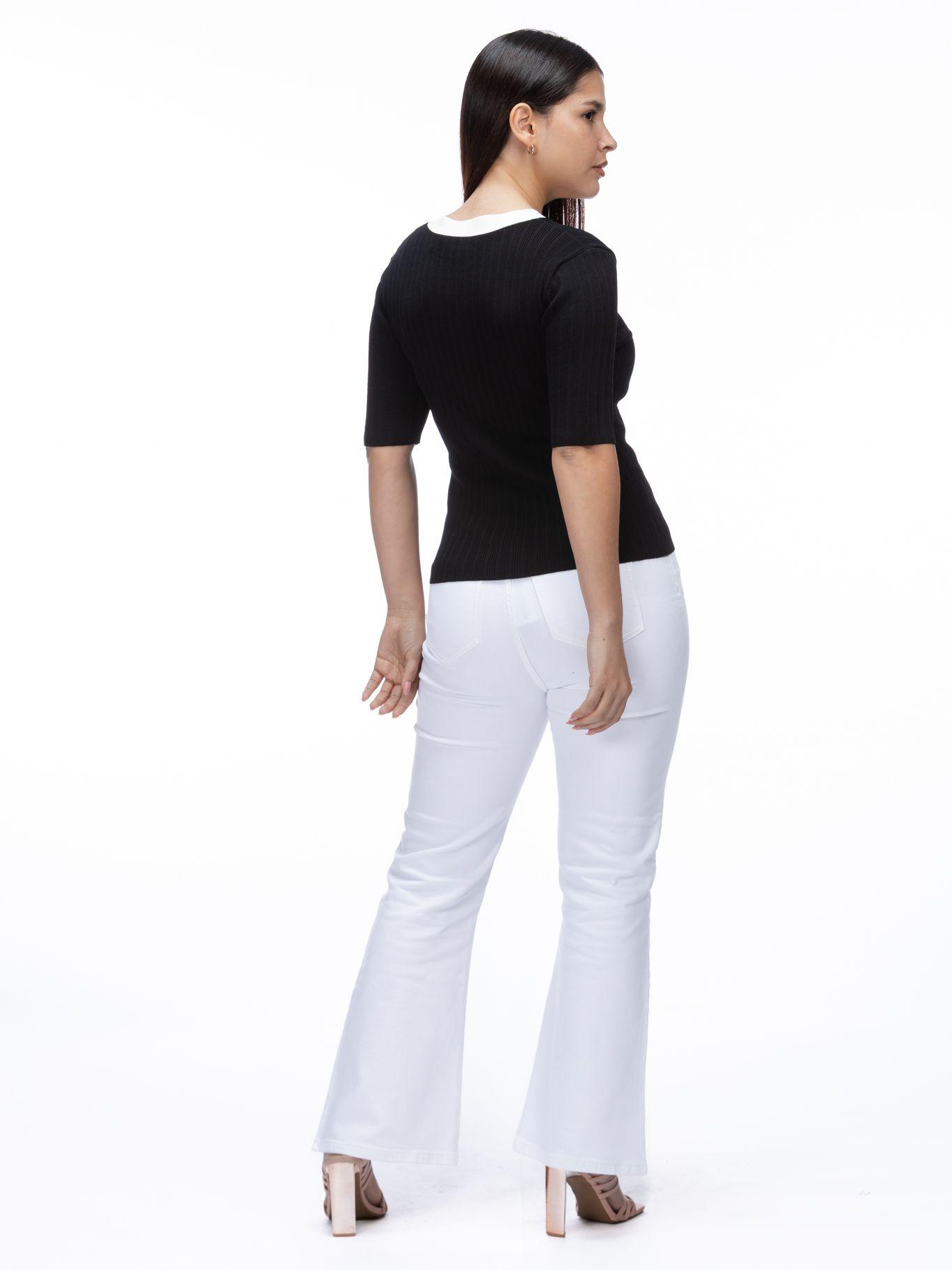 Sweater punto escote en V Negro Karl Lagerfeld-2