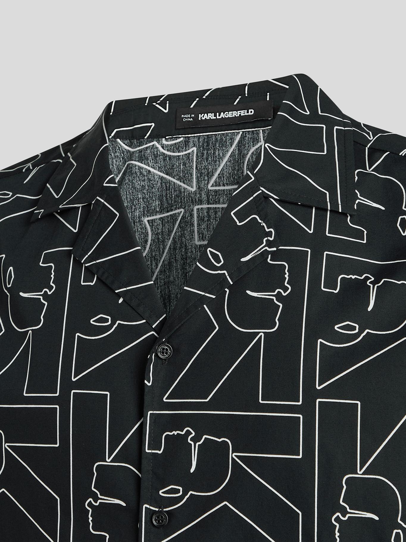 Camisa de algodón con estampado Negro Karl Lagerfeld-2