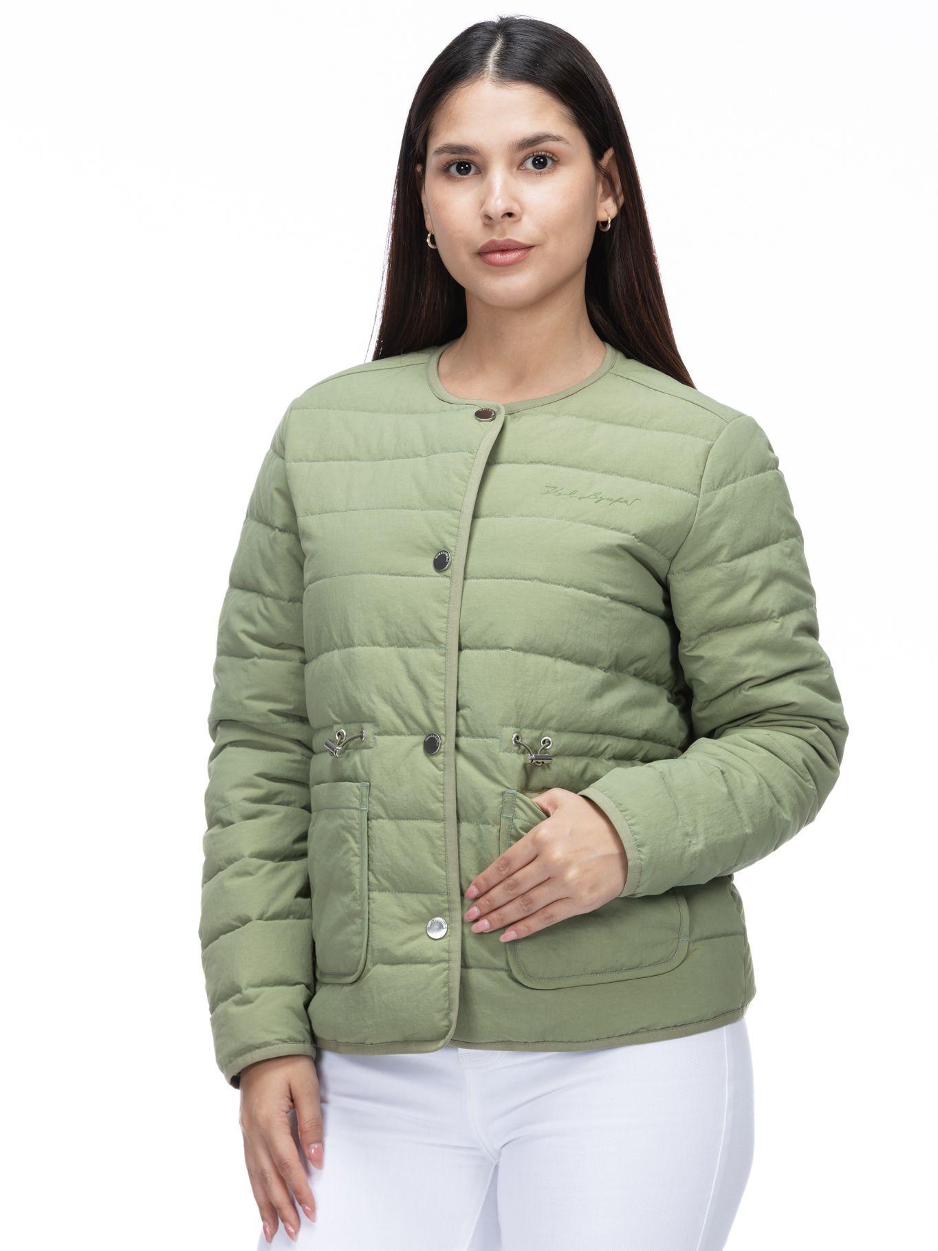 Chaqueta acolchada con cordón Verde Karl Lagerfeld-0