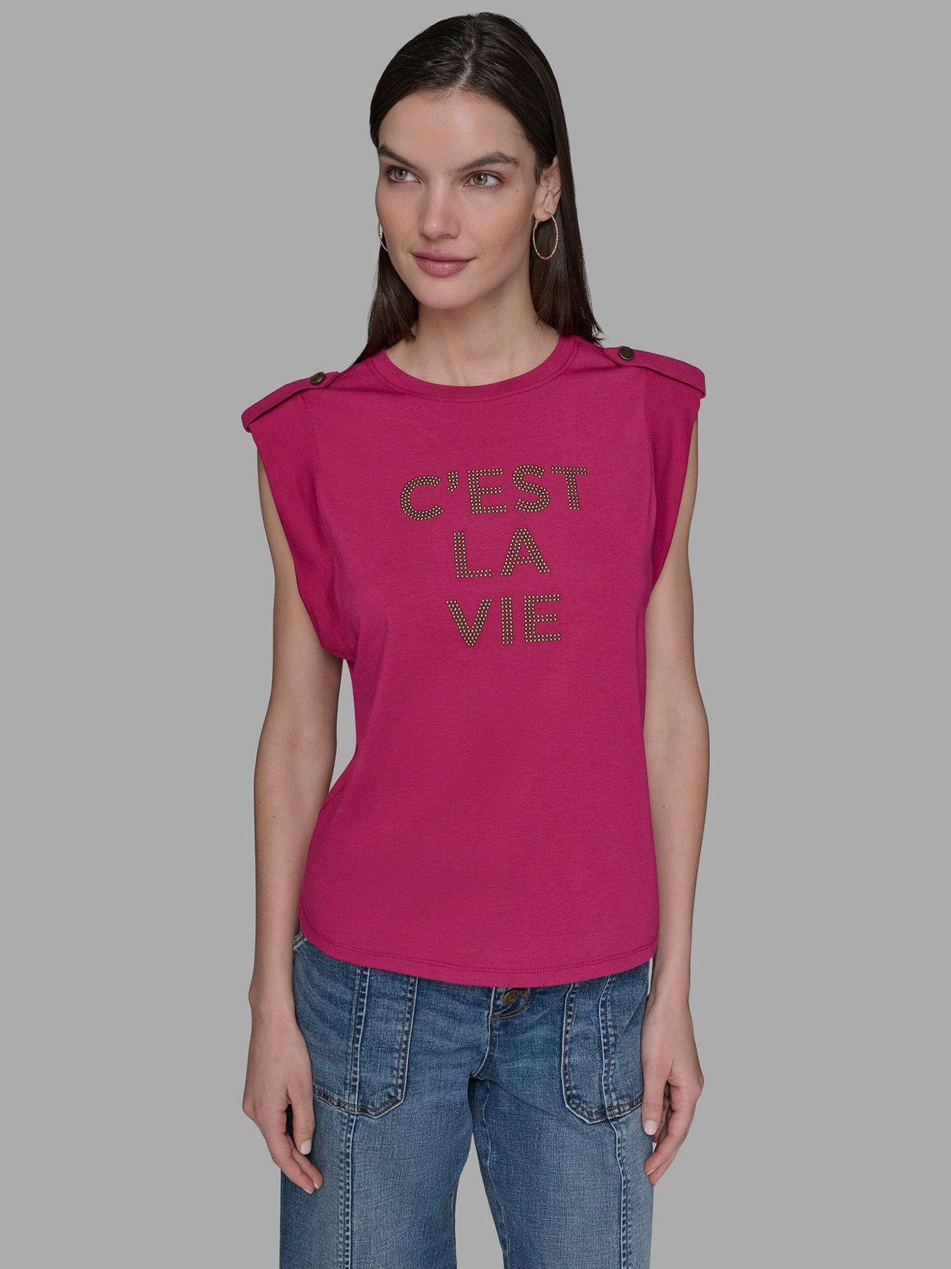 Polera sin mangas C est la vie Azul Karl Lagerfeld-0