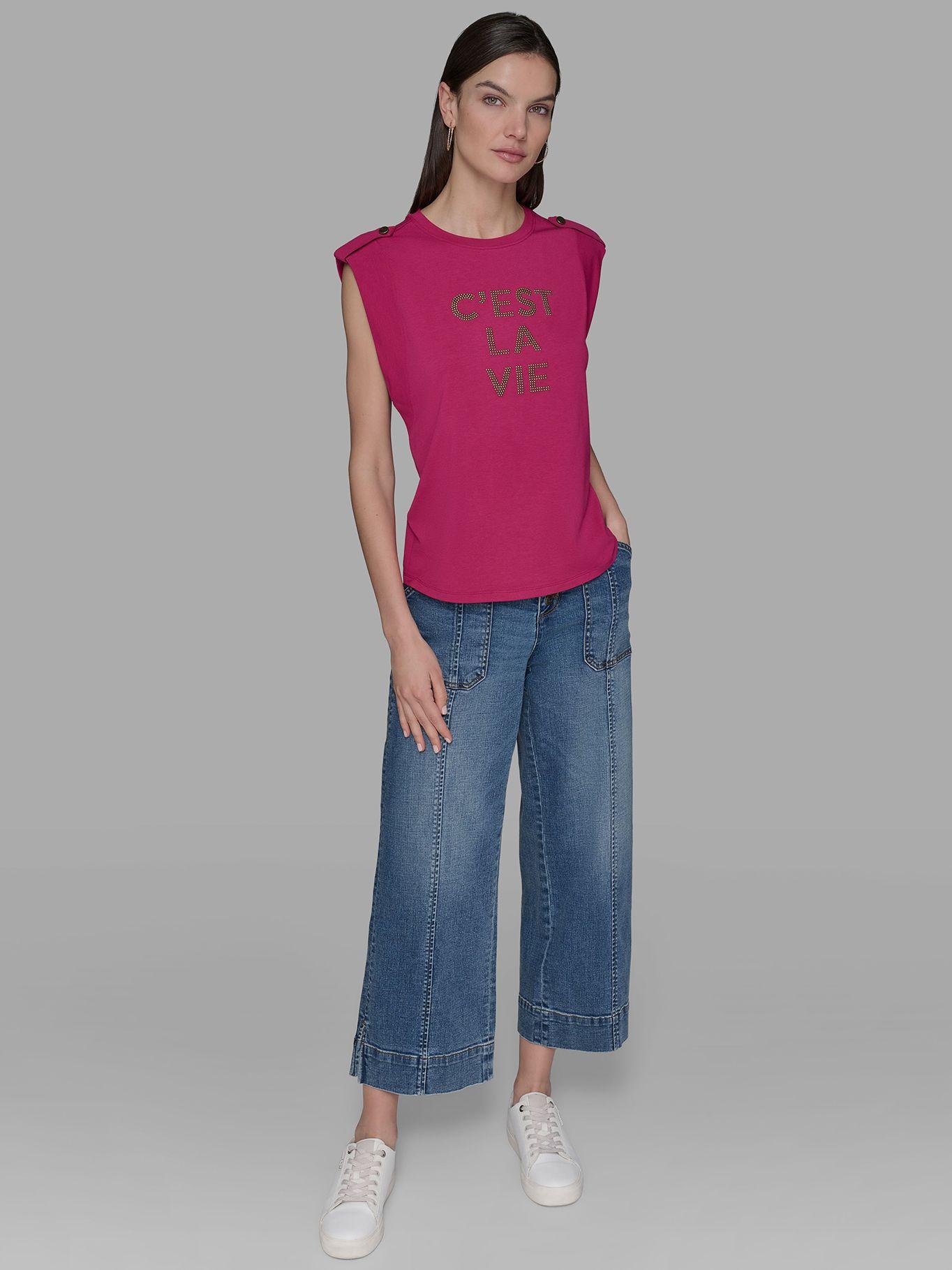 Polera sin mangas C est la vie Azul Karl Lagerfeld-1