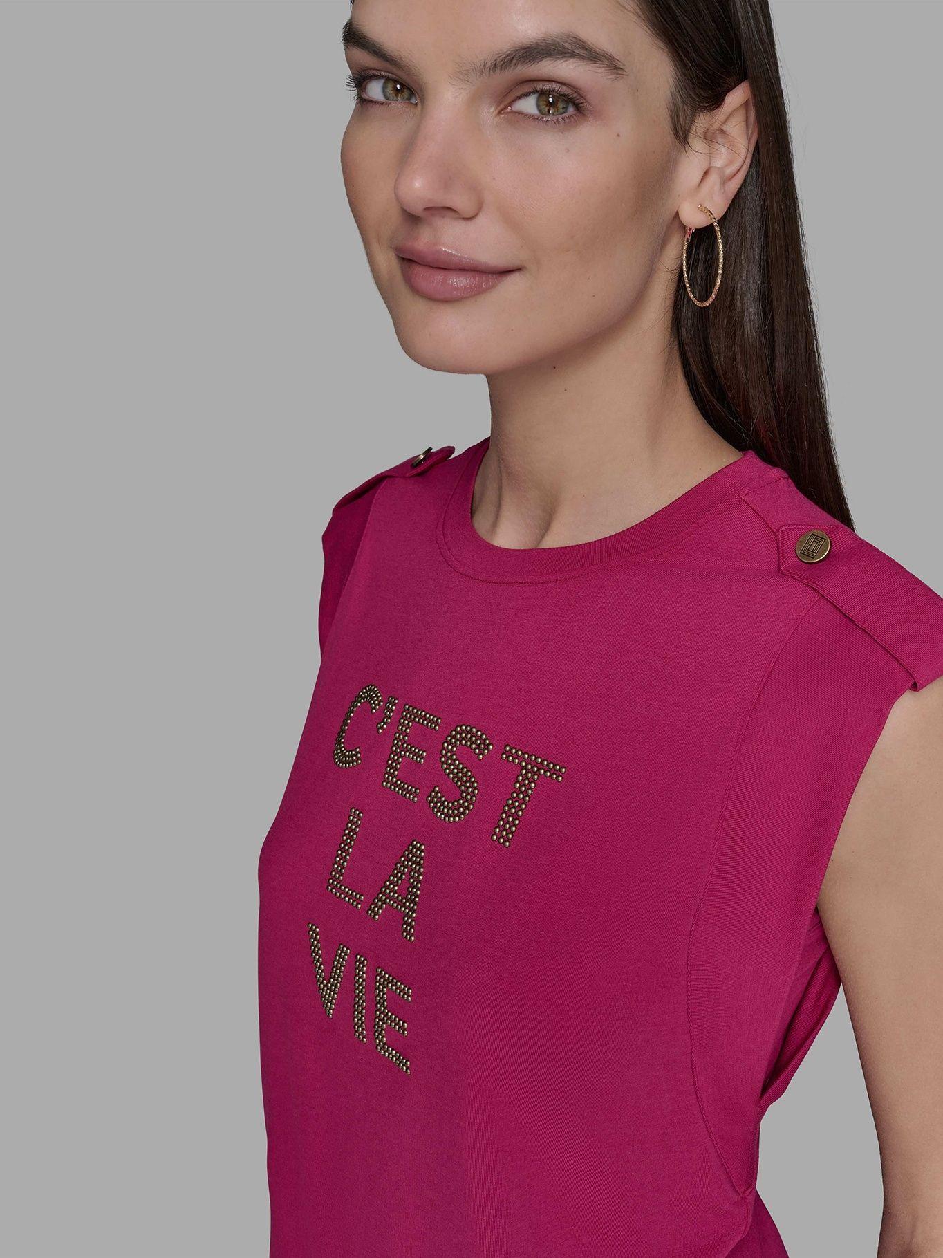 Polera sin mangas C est la vie Azul Karl Lagerfeld-4