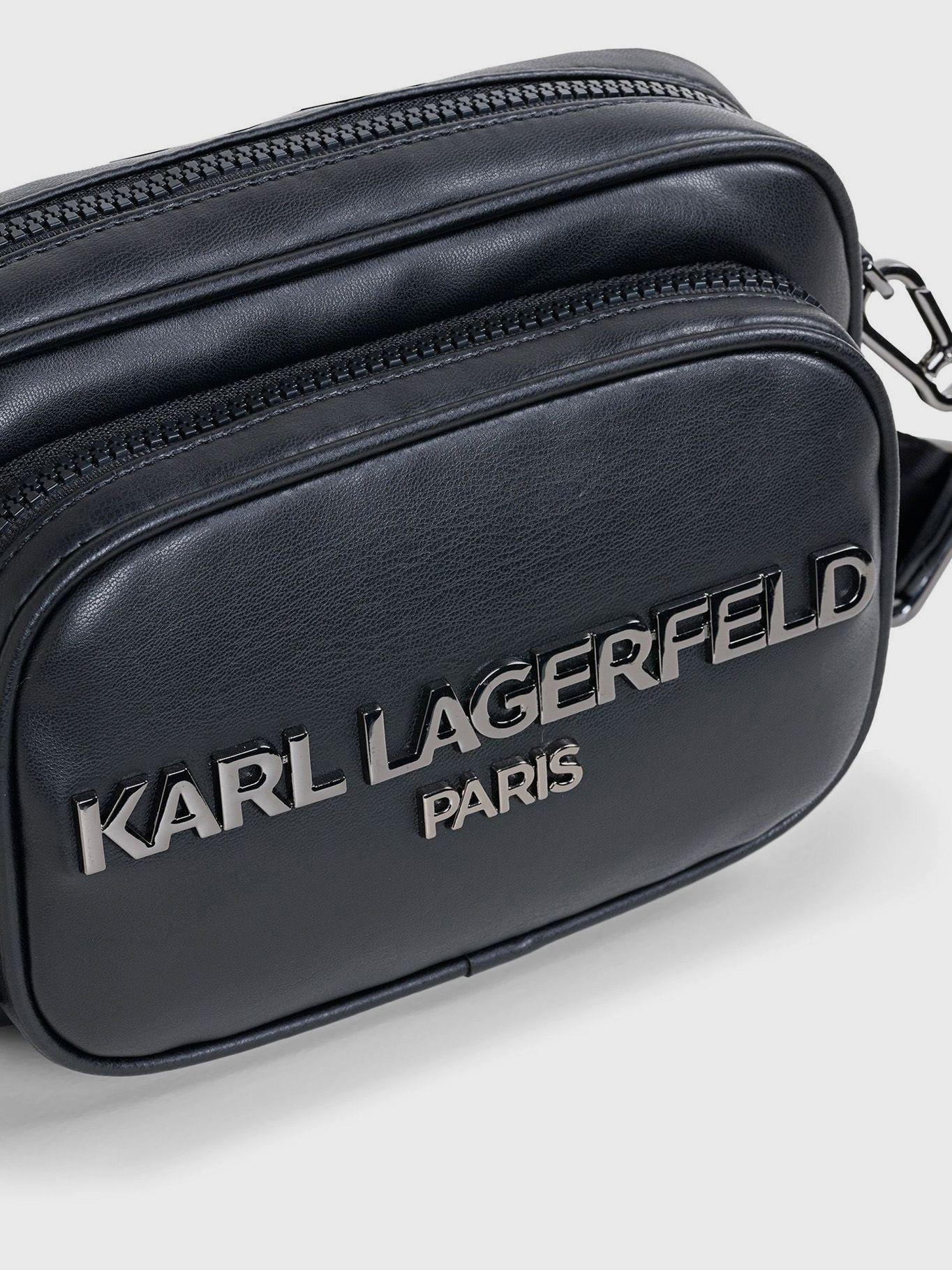 Cartera con logo metálico -Voyage Negro Karl Lagerfeld-2