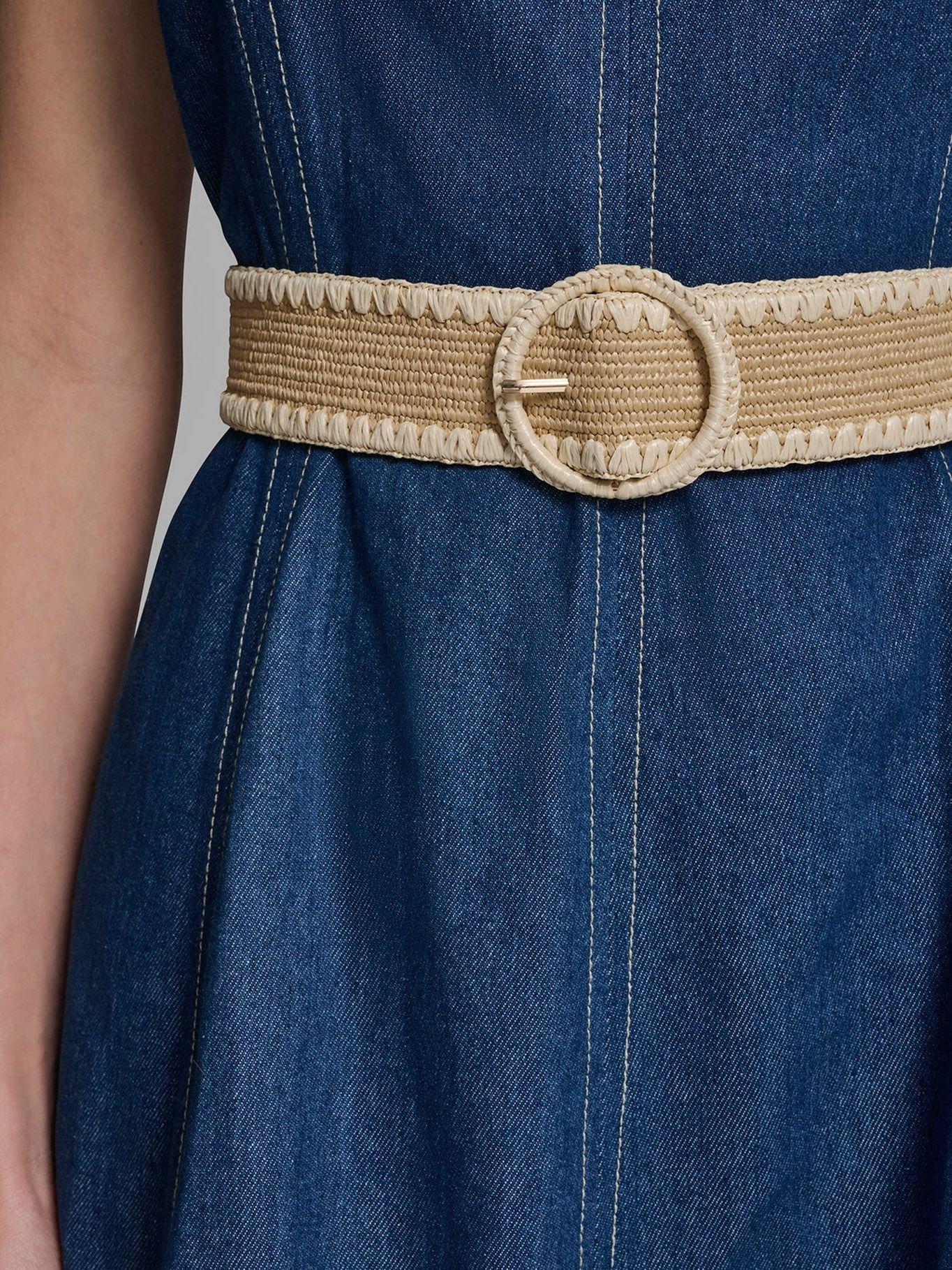 Vestido midi denim con cinturón Azul Karl Lagerfeld-4