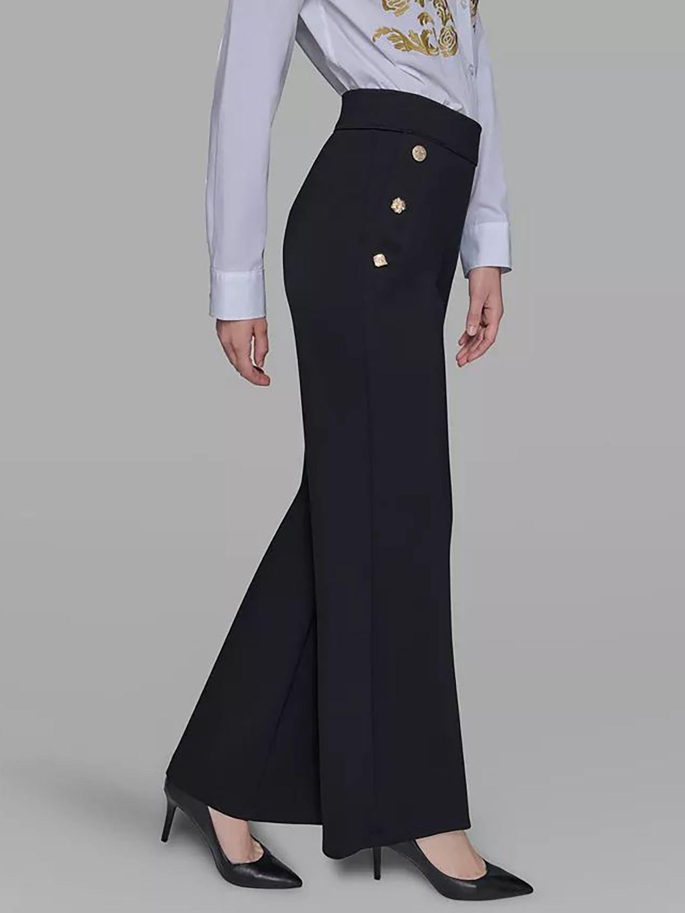 Pantalón Sailor de punto ponte sedoso Negro Karl-2