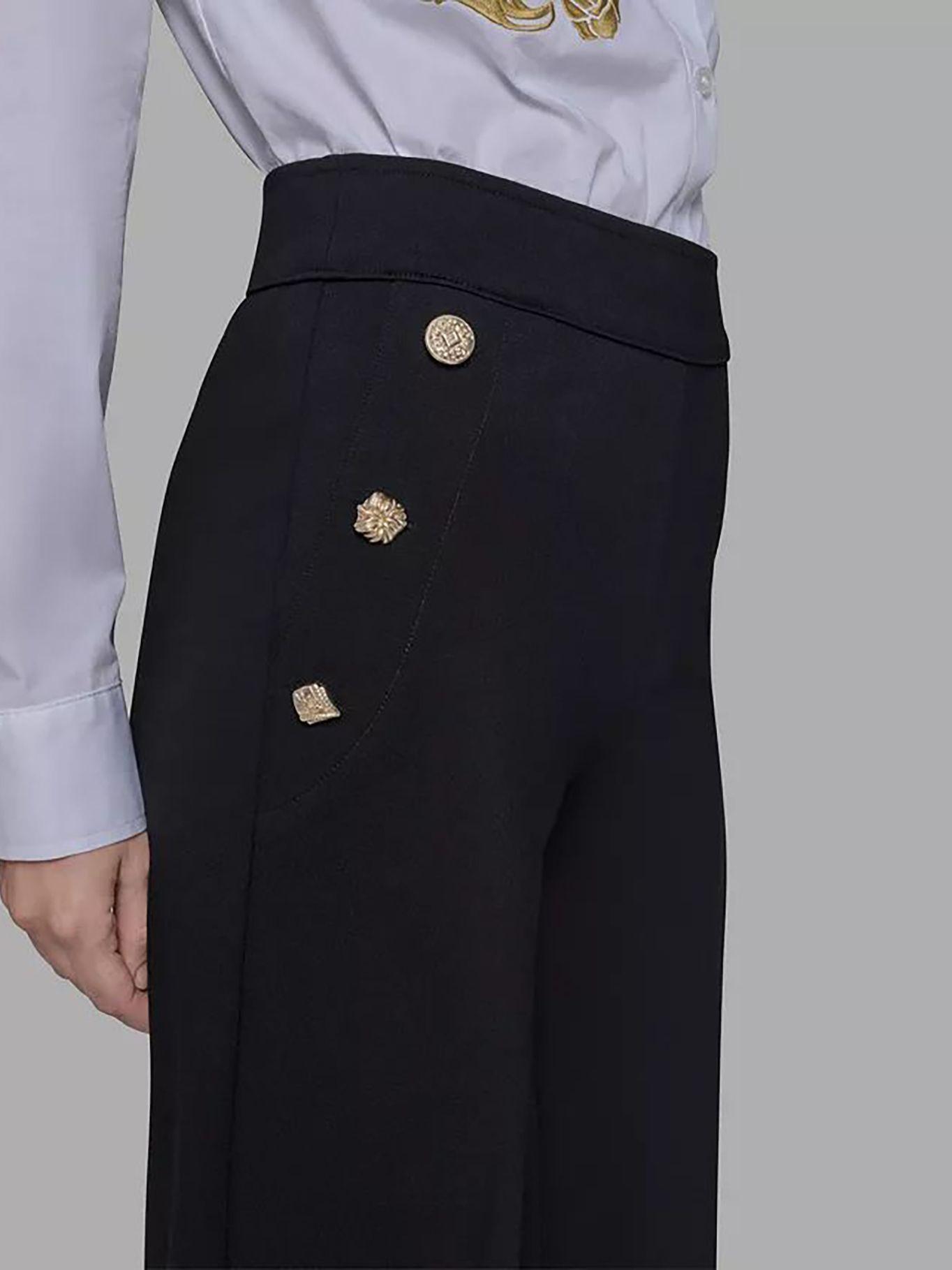 Pantalón Sailor de punto ponte sedoso Negro Karl-3