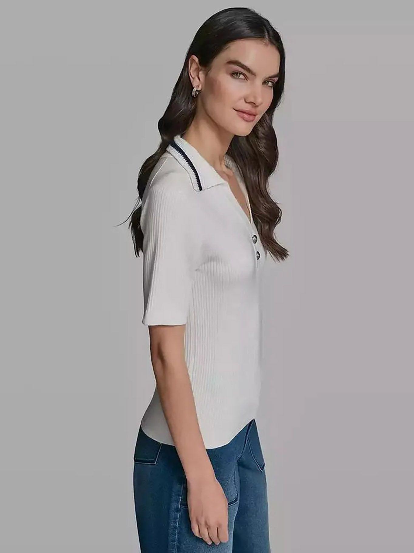 Sweater manga corta  crochet Gris Karl Lagerfeld-3