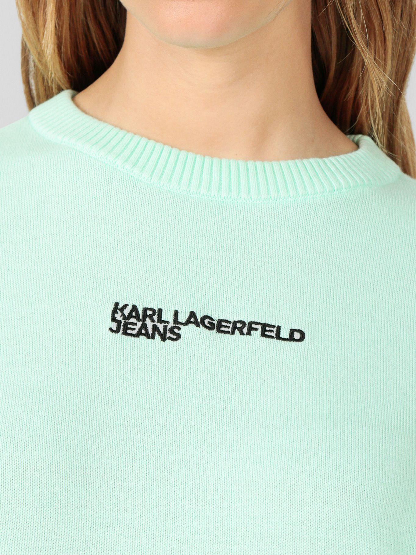 Sweater regular con logotipo Verde Karl Lagerfeld-4