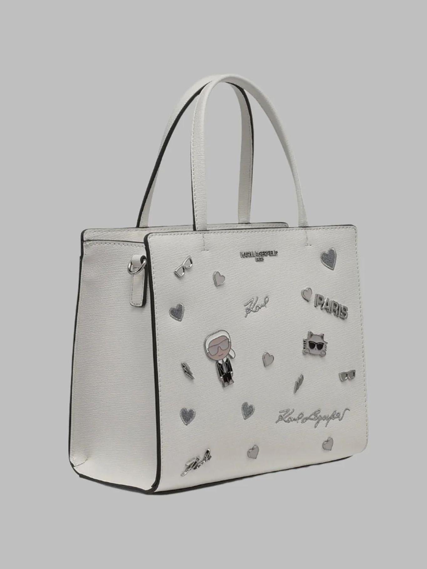 Cartera satchel con pines - Maybelle Blanco Karl-2
