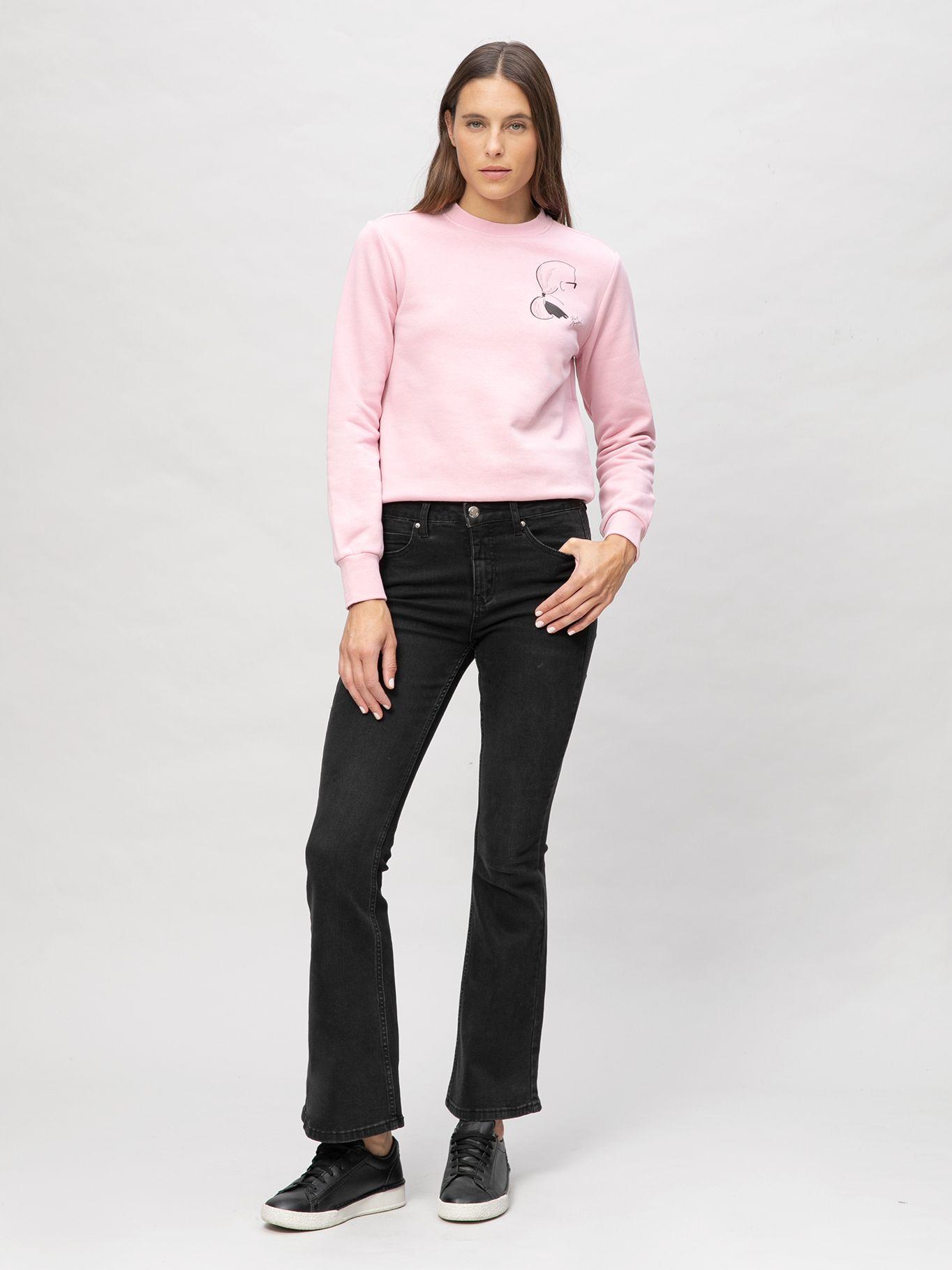 Polerón con estampado sketch cameo Rosado Karl-1