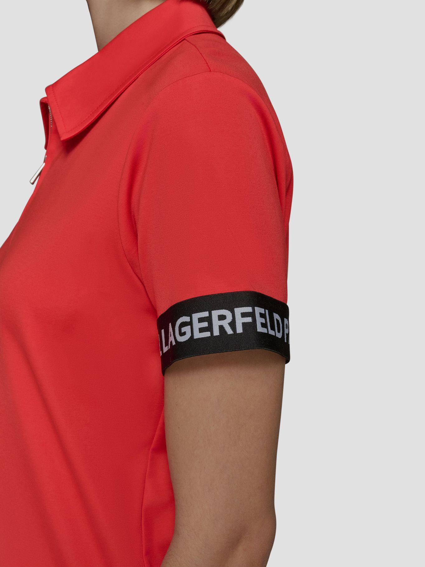 Polo cropped con cierre cremallera Rojo Karl Lagerfeld-4
