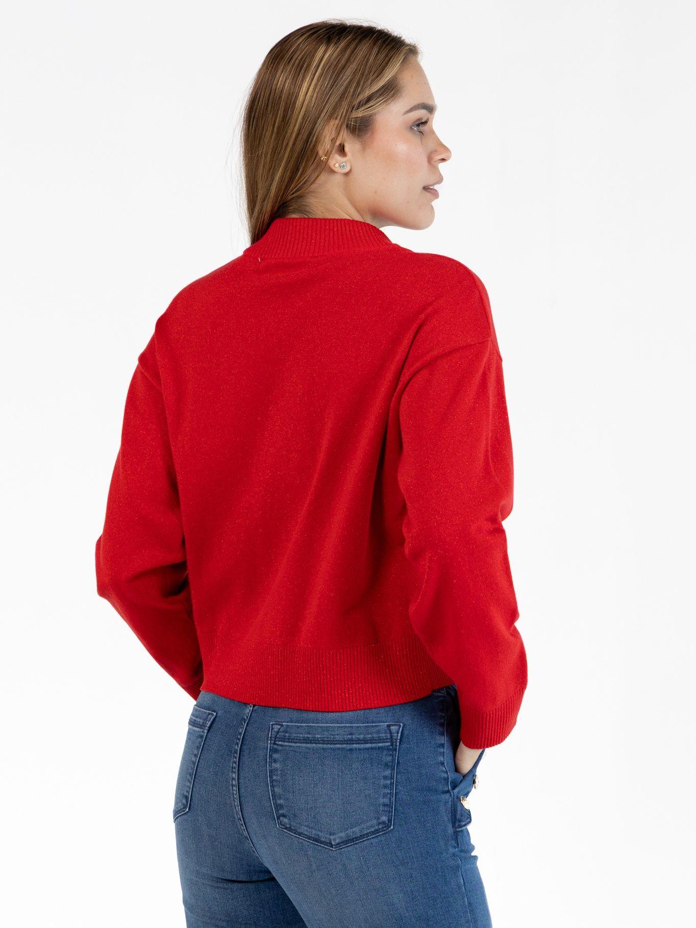 Sweater brillante con logo K Rojo Karl Lagerfeld-3