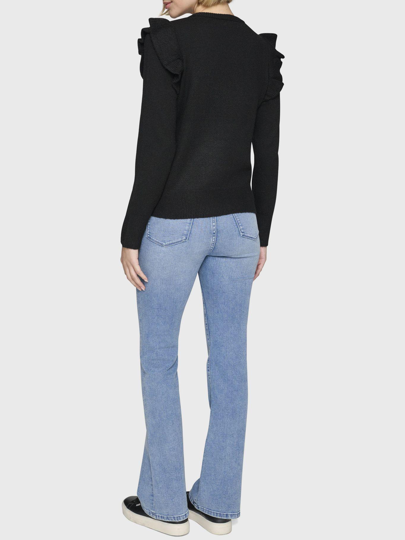Sweater con volantes Negro-1