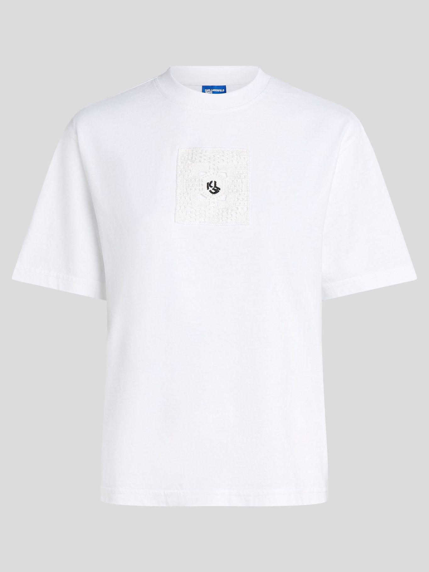 Polera regular con monograma/7 Blanco Karl Lagerfeld-4