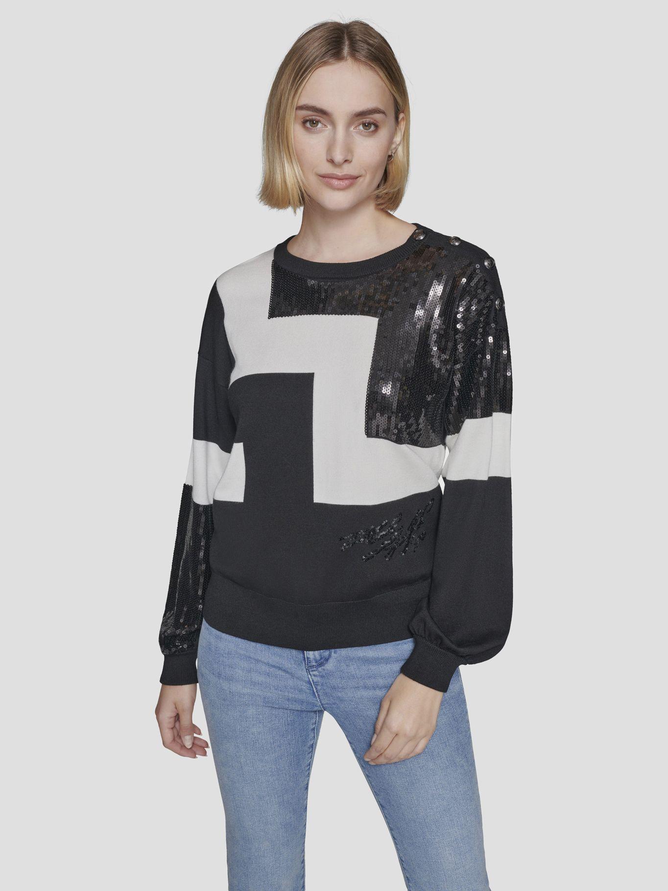 Sweater con materiales mixtos-0