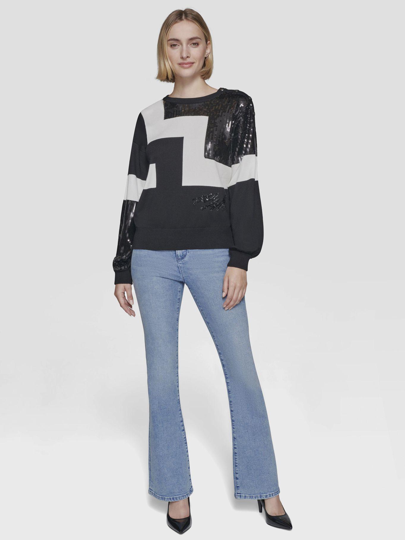 Sweater con materiales mixtos-1