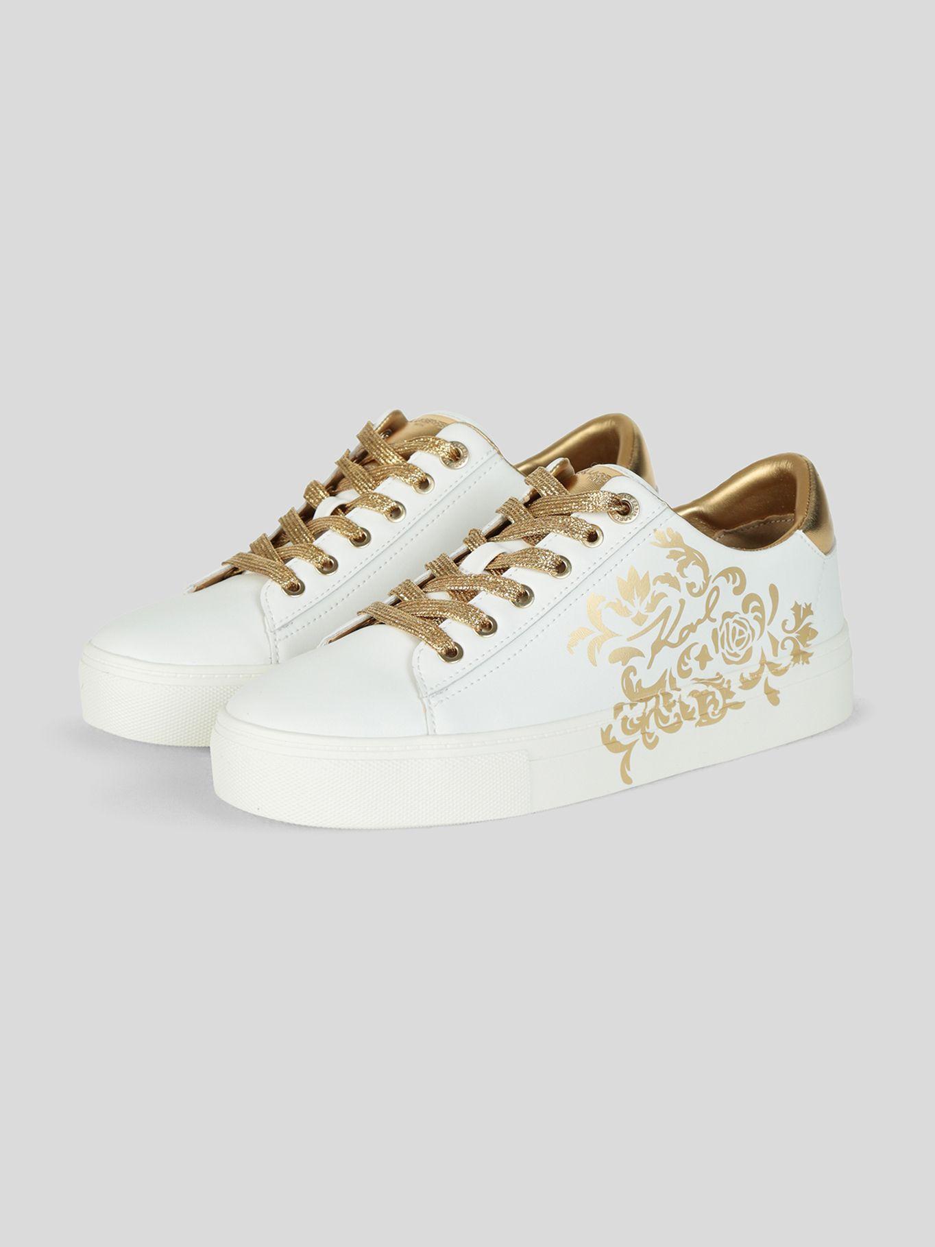 Zapatillas blancas con bordado rococó Blanco Karl-0