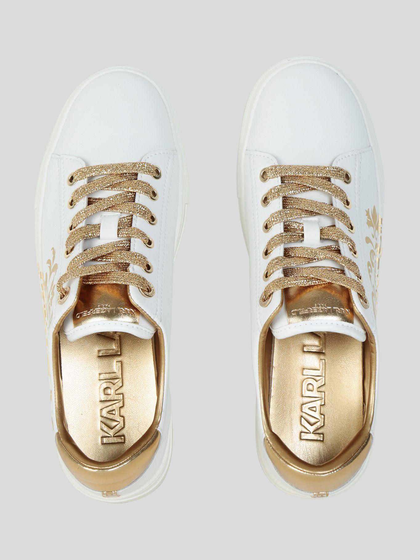 Zapatillas blancas con bordado rococó Blanco Karl-2