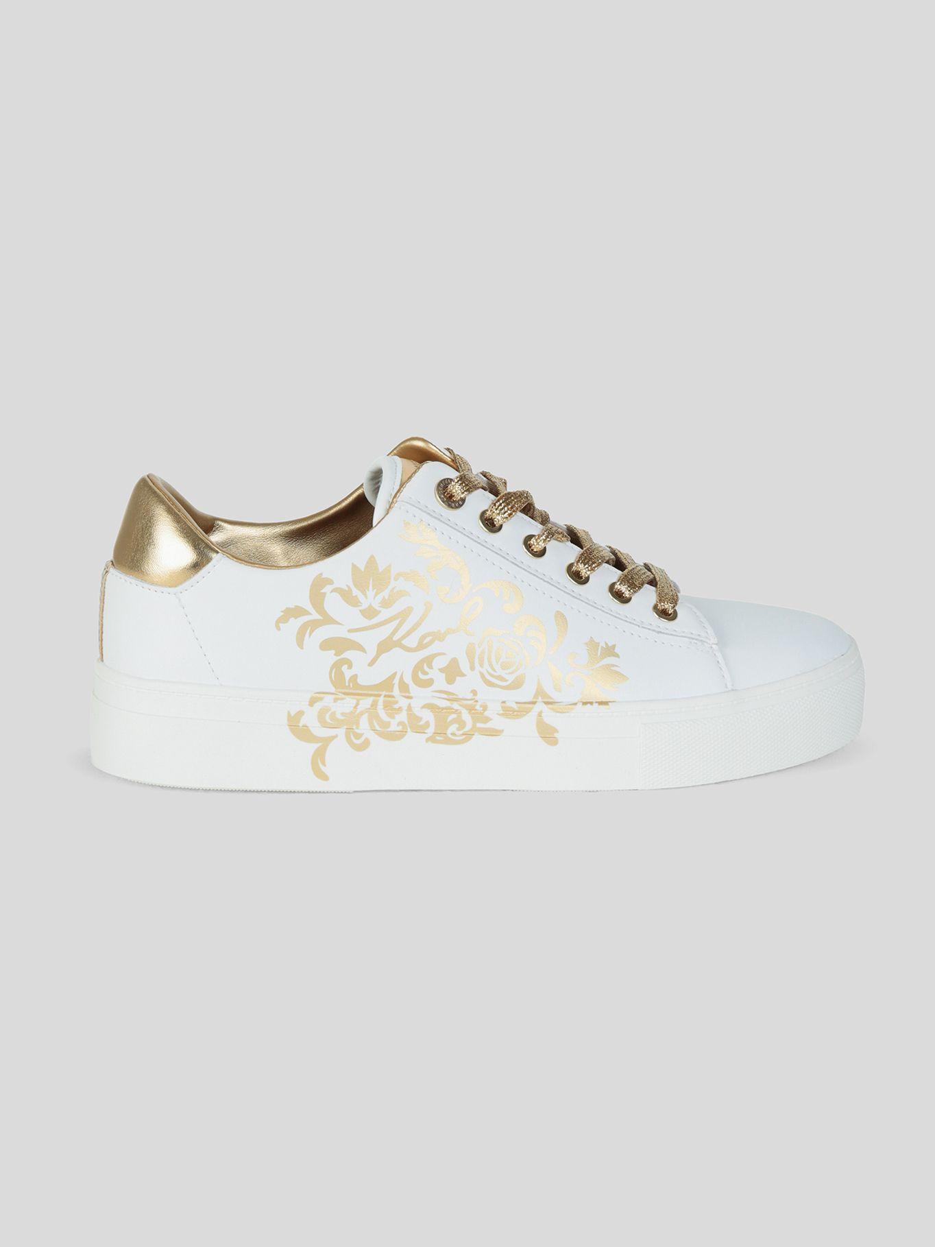 Zapatillas blancas con bordado rococó Blanco Karl-5